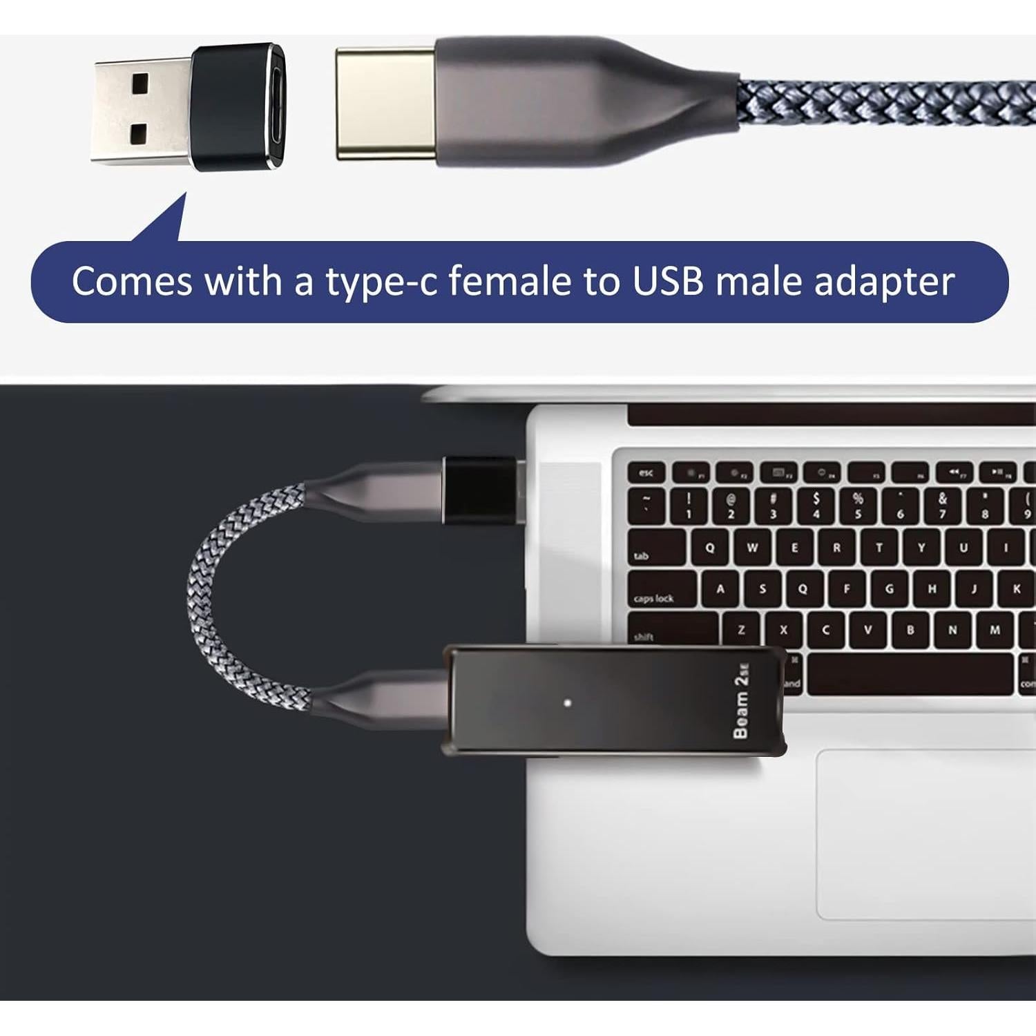 Cable DAC/OTG Tipo C okcsc C2 para Auriculares - 12 cm