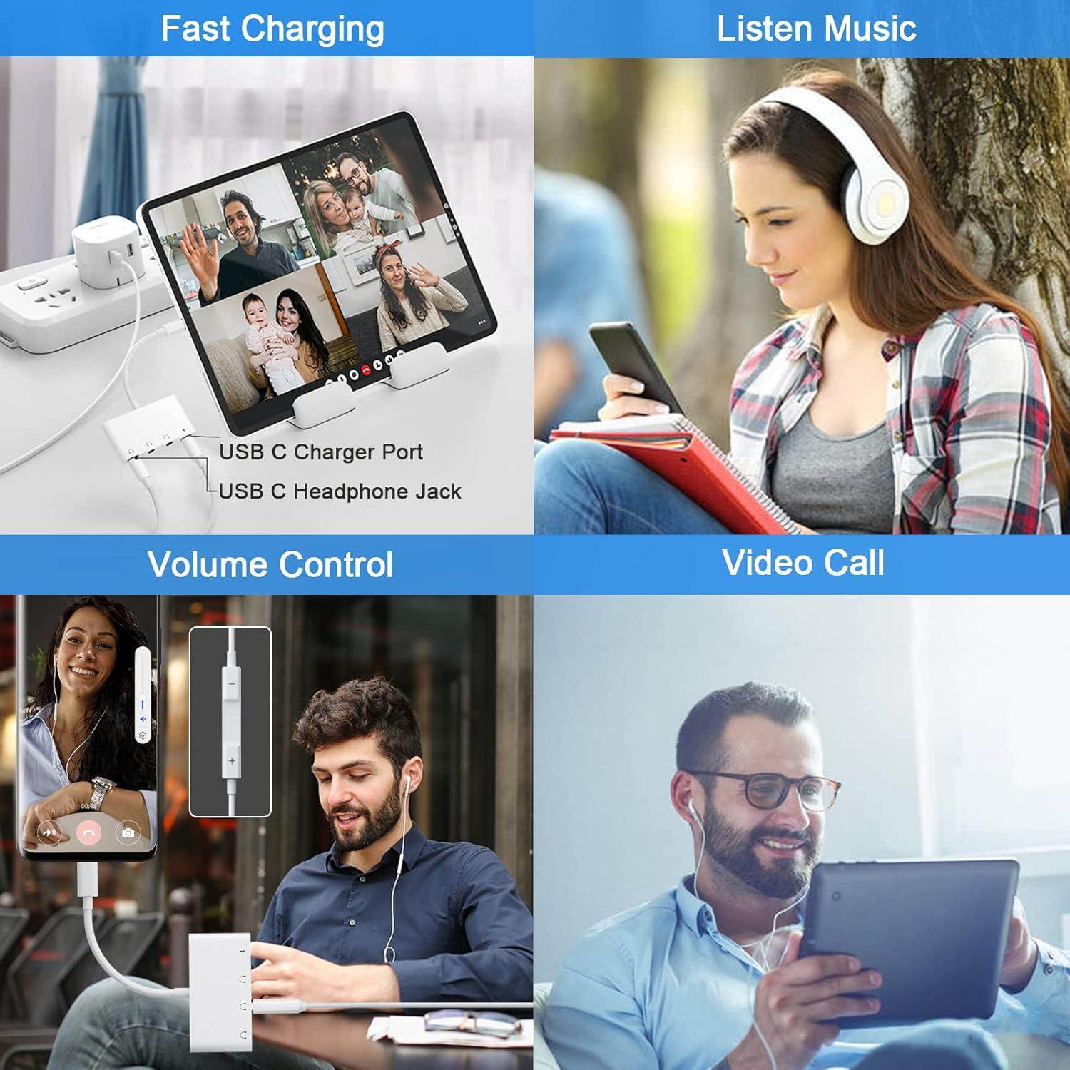 Adaptador USB C a 3.5mm PAReader con carga rápida y audio Hi-Fi