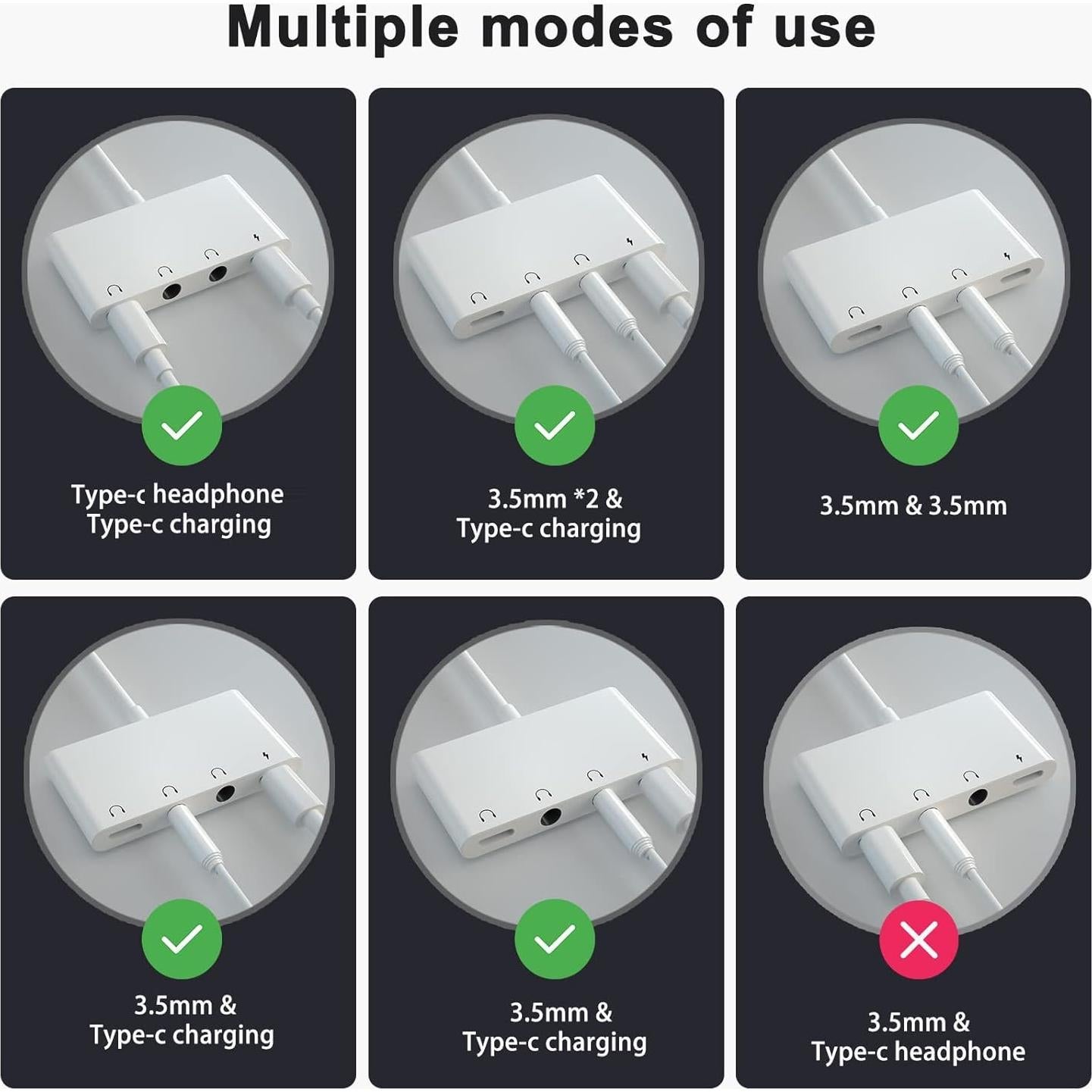 Adaptador USB C a 3.5mm PAReader con carga rápida y audio Hi-Fi