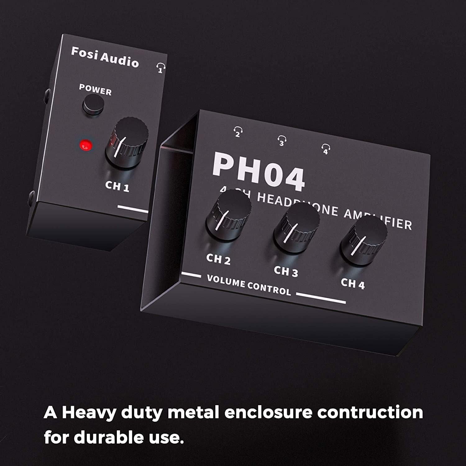 Amplificador de Auriculares Fosi Audio PH04 4 Canales 12V