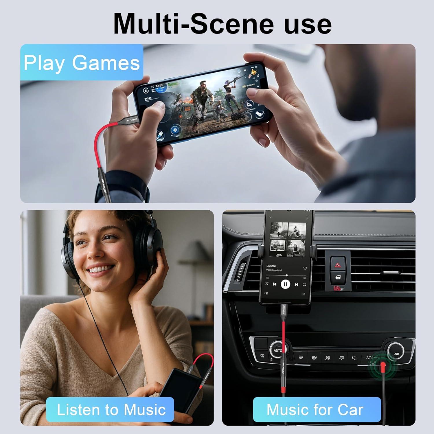 Adaptador USB-C a 3.5mm ANYPLUS - Cable AUX 0.3m