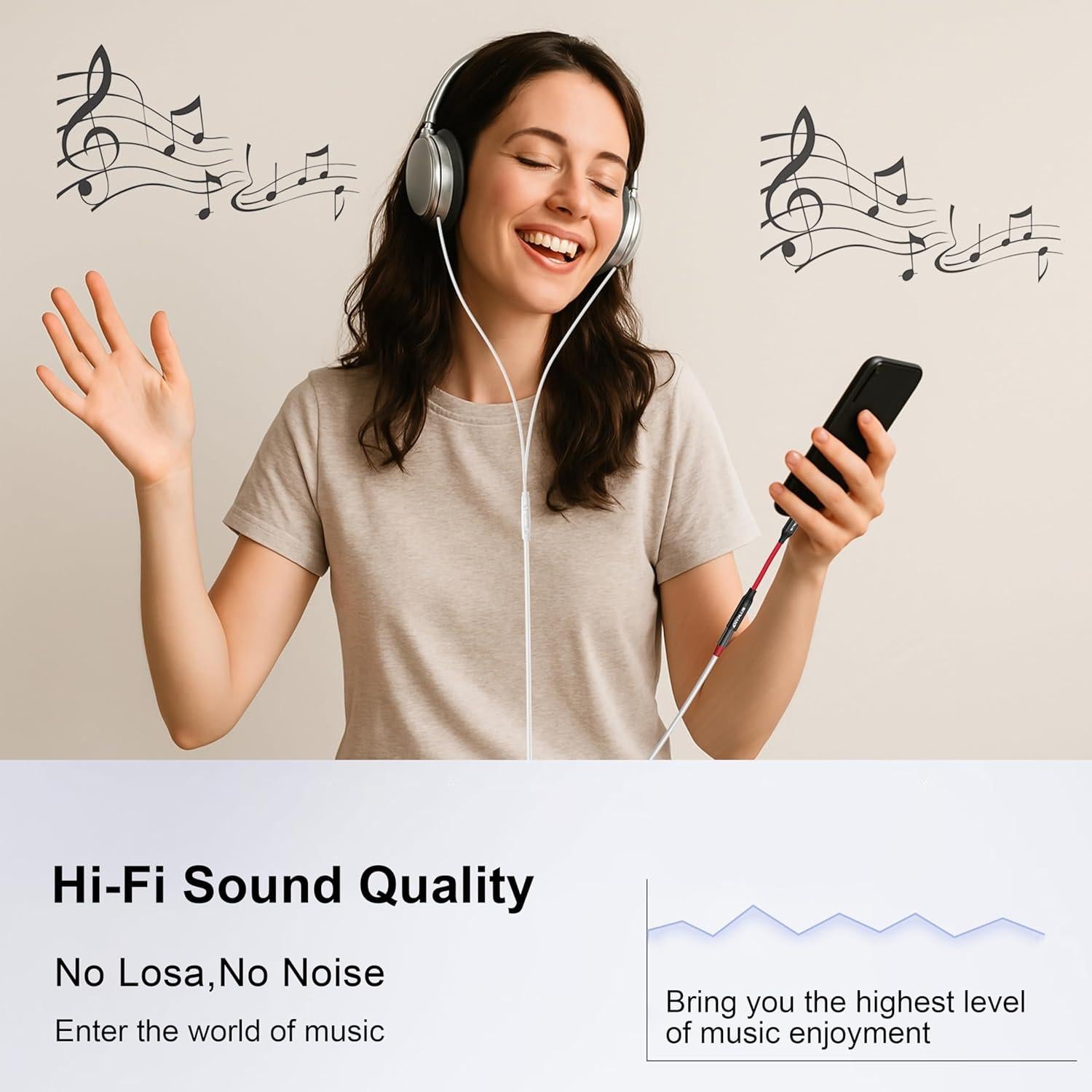 Adaptador USB-C a 3.5mm ANYPLUS - Cable AUX 0.3m