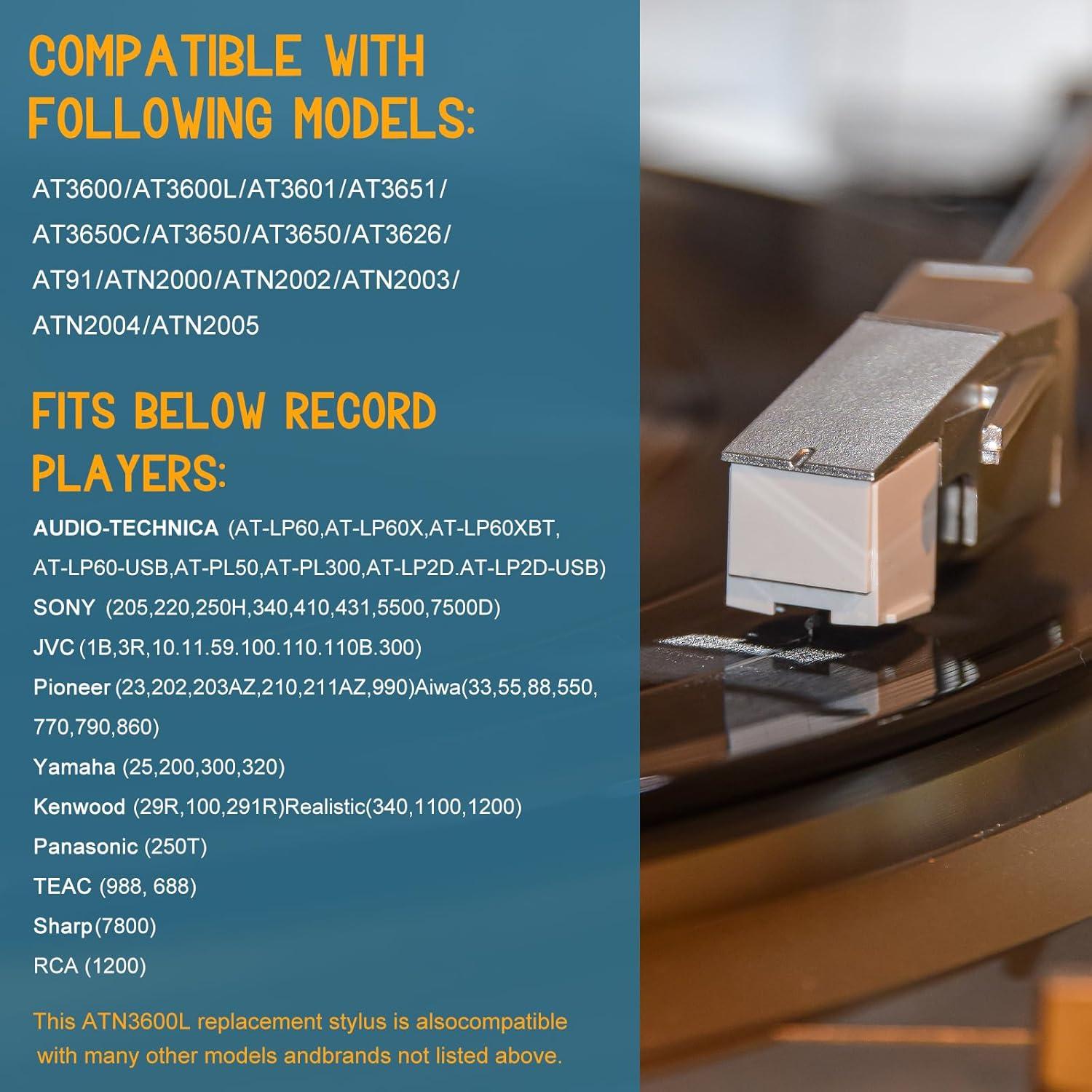 Aguja de Reemplazo ATN3600L Audio-Technica + 2 Cepillos