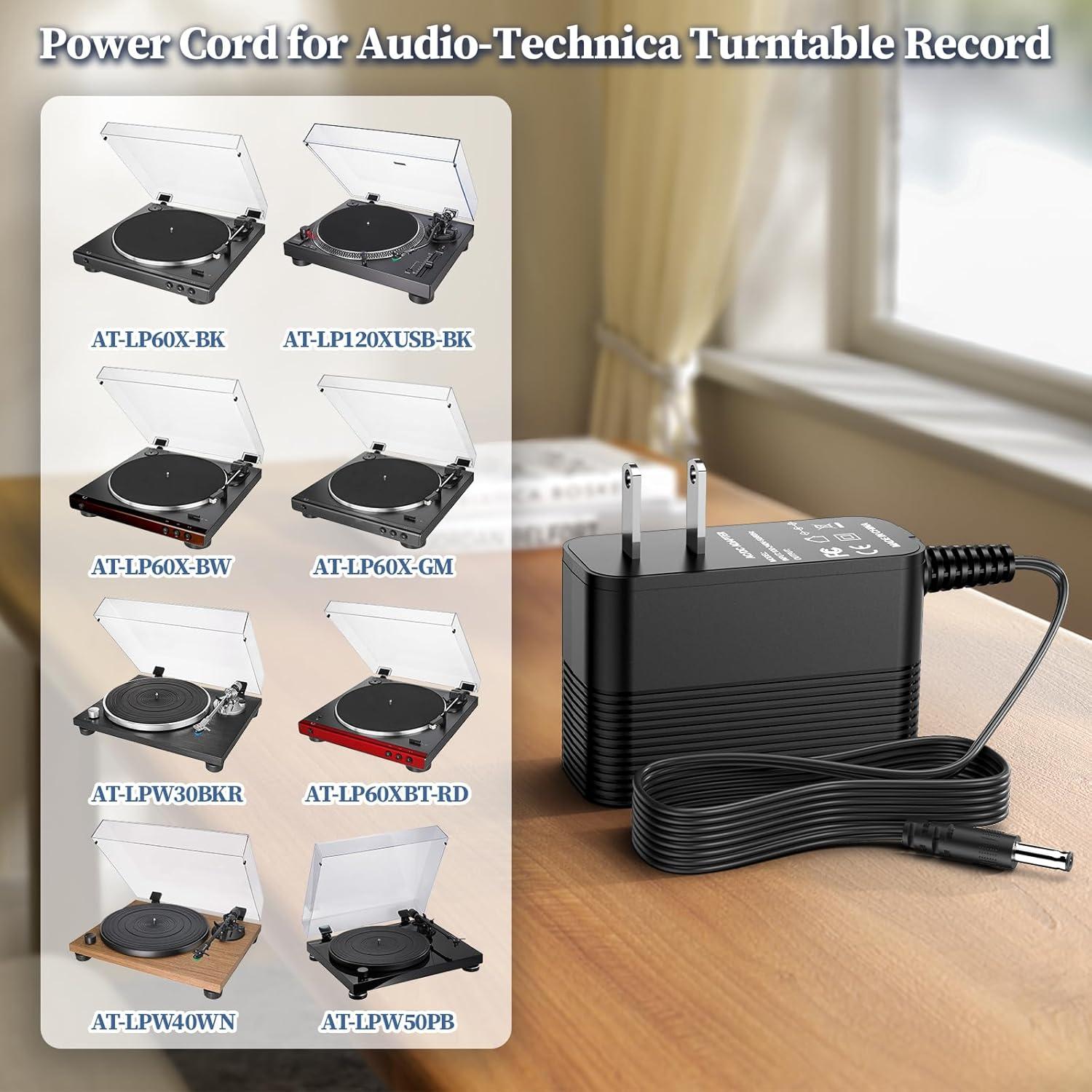 Cargador Reemplazo 12V JATERSERN para Tocadiscos Audio Technica