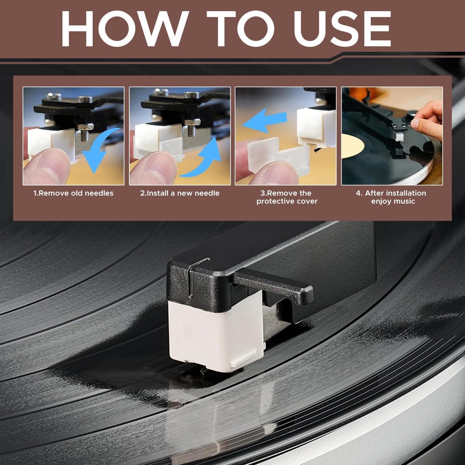 Paquete de 2 Puntas de Reemplazo ATN3600L - Aguja Diamante y Fibra Carbono para Audio-Technica