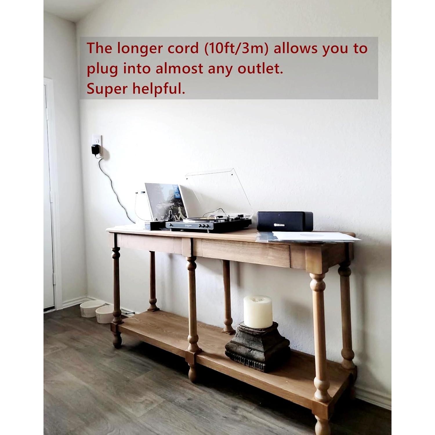 Cable de Alimentación 3m 12V para Tocadiscos Audio Technica