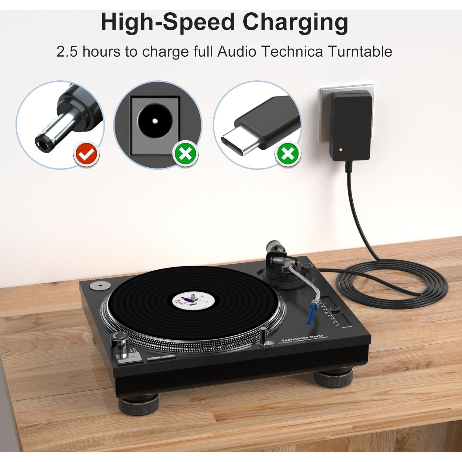 Cargador 12V Jeestam para Tocadiscos Audio Technica AT-LP60X