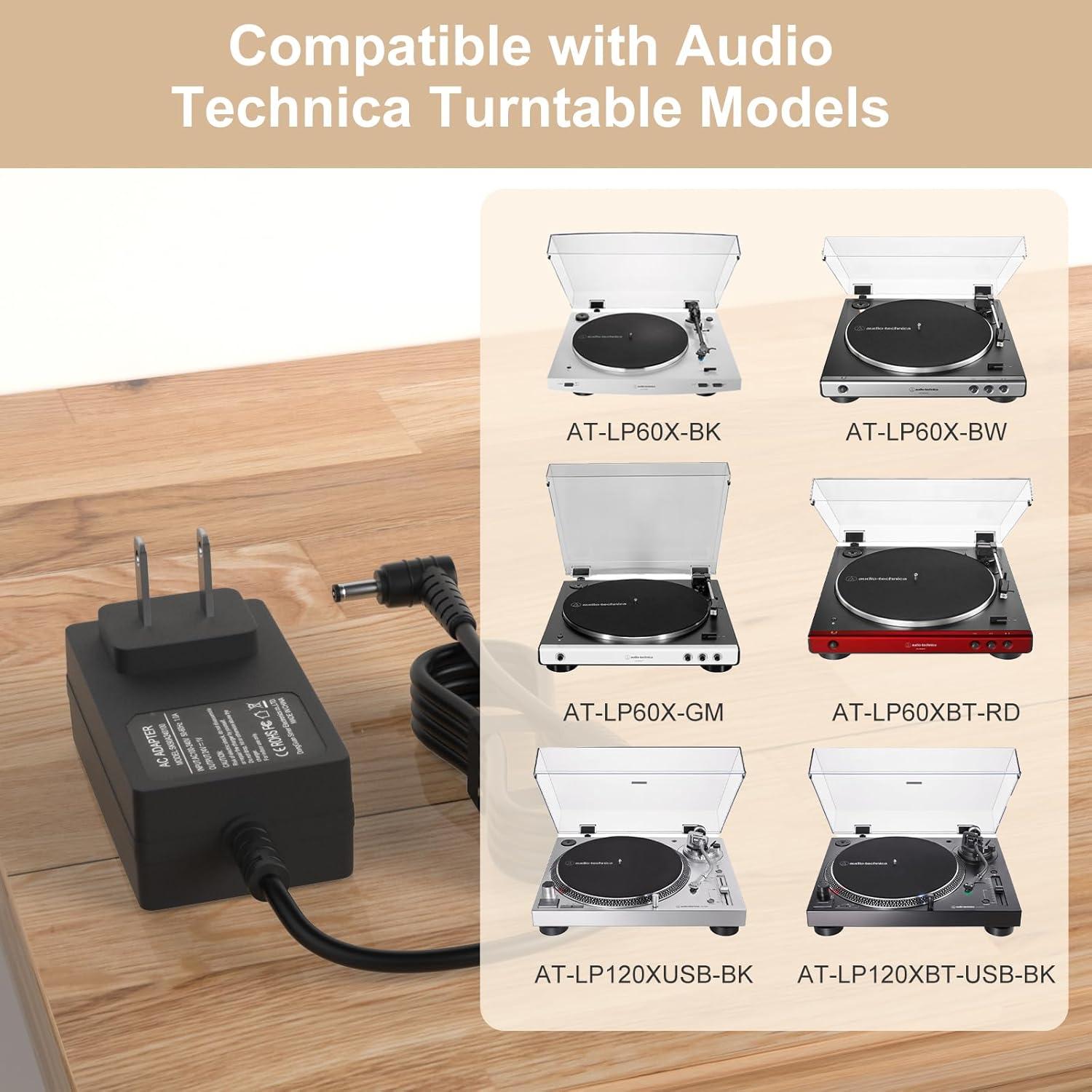 Cargador 12V Jeestam para Tocadiscos Audio Technica AT-LP60X