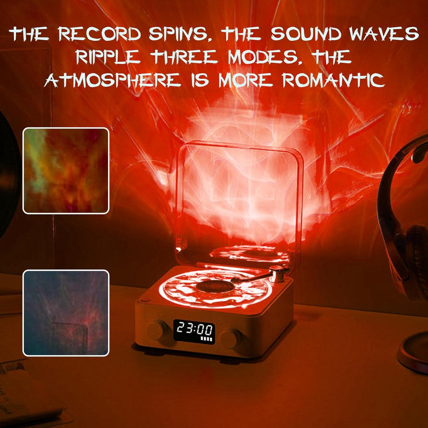 Altavoz Bluetooth Vinilo Preshwous 001 Rosa 4 en 1 con Luz