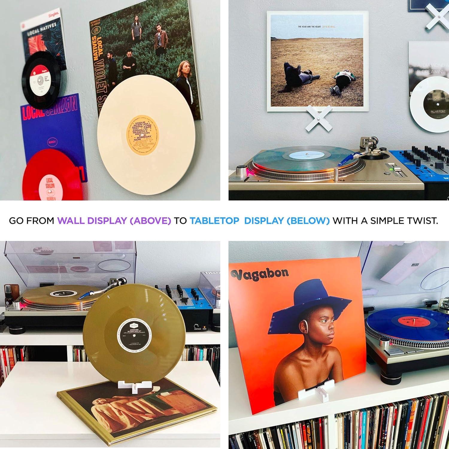 Exhibidor de Discos de Vinilo Record Props - Soporte de Mesa y Pared