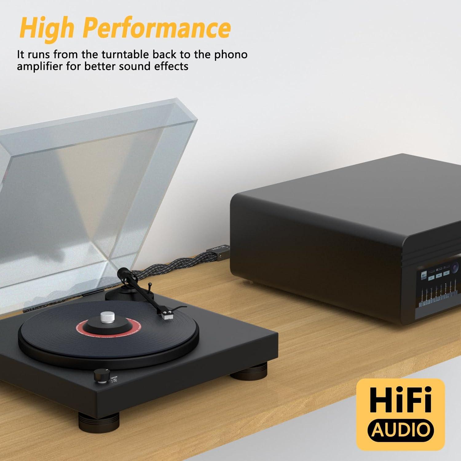 Cable RCA de Turntable 1.5m Preffair X425-2R con Tierra