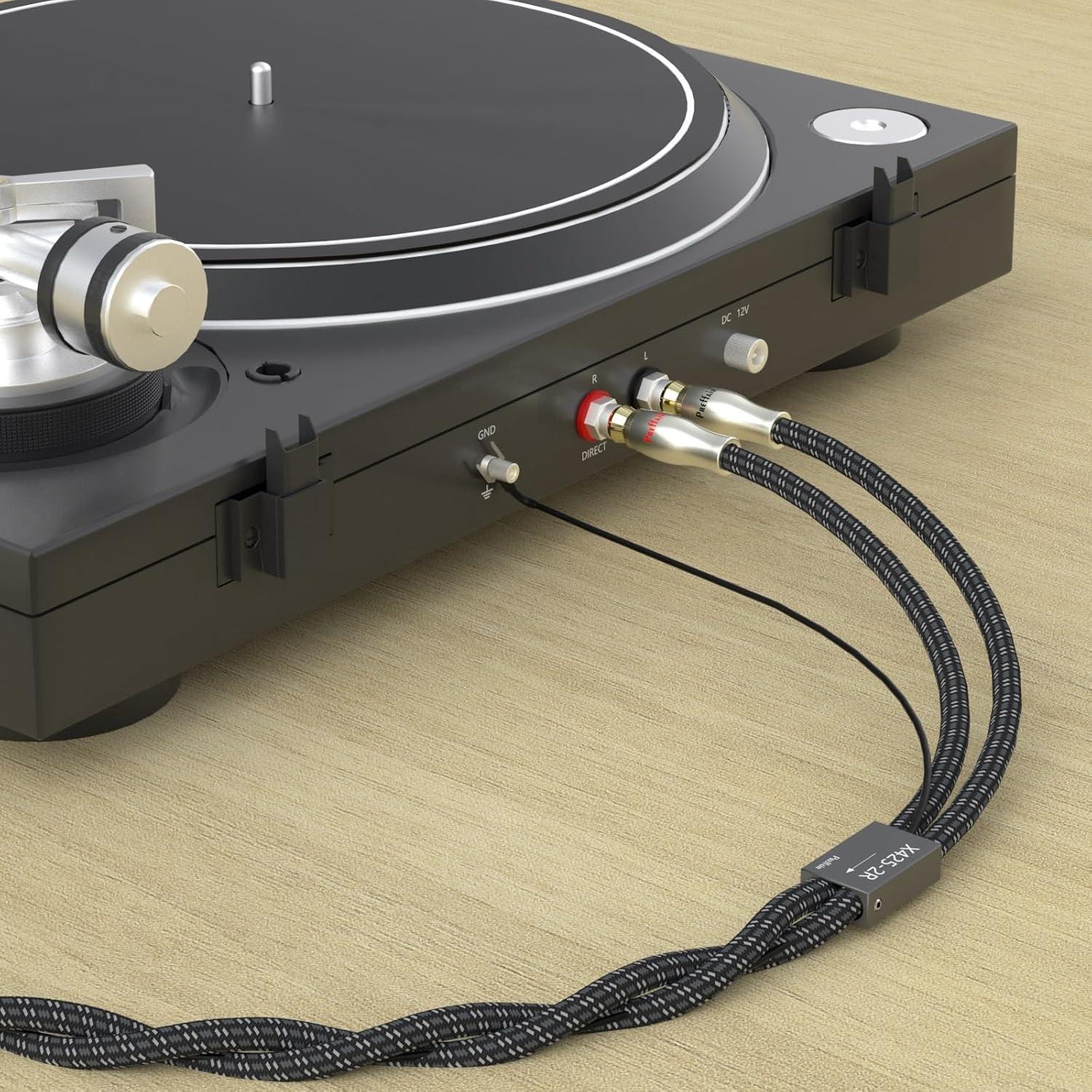 Cable RCA de Turntable 1.5m Preffair X425-2R con Tierra
