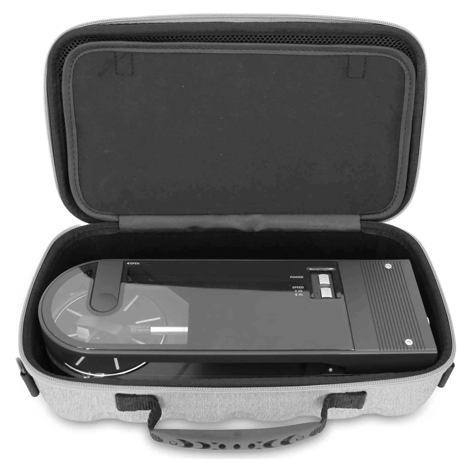 Funda de Viaje CASEMATIX para Tocadiscos Portátil Audio-Technica AT-SB727 - Gris