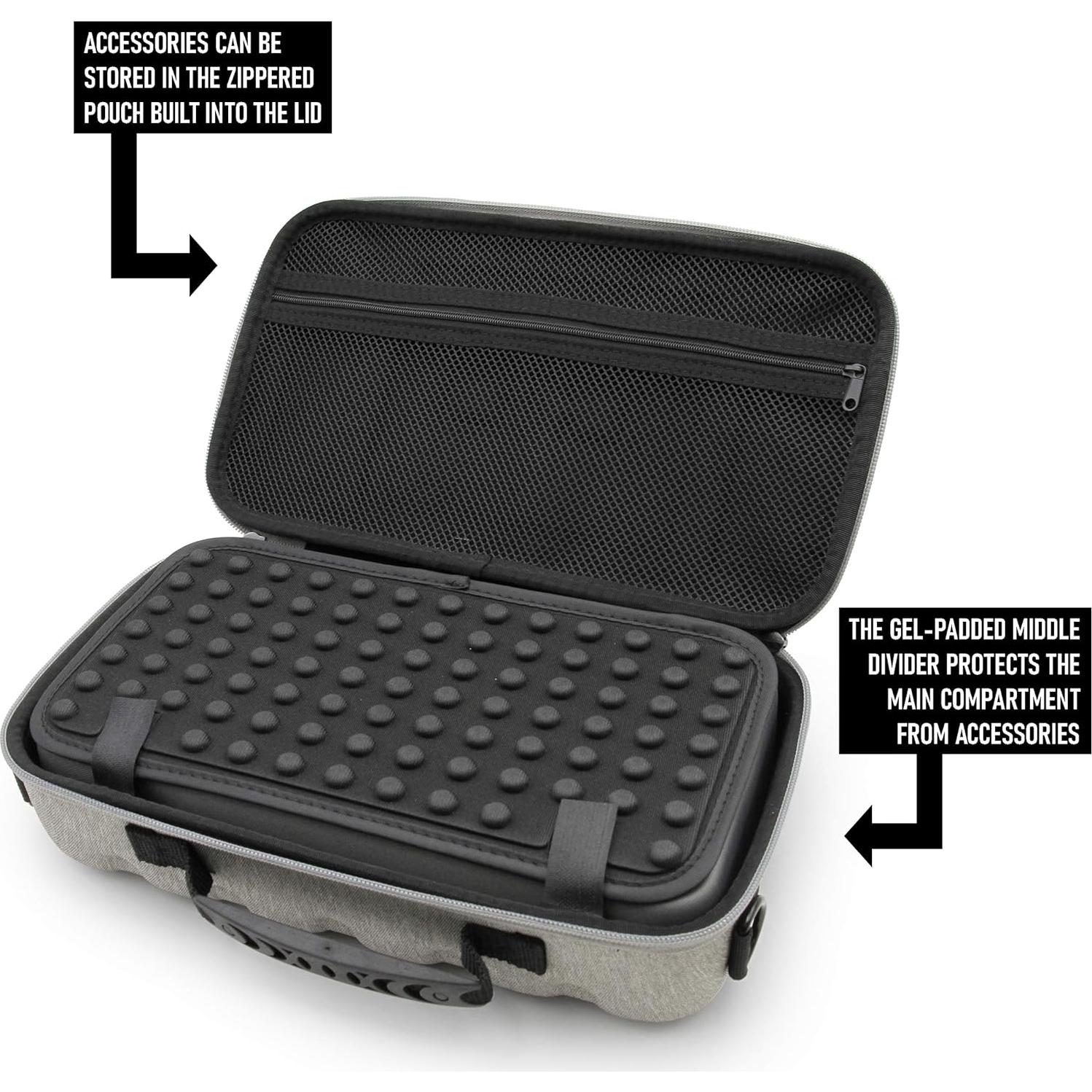 Funda de Viaje CASEMATIX para Tocadiscos Portátil Audio-Technica AT-SB727 - Gris