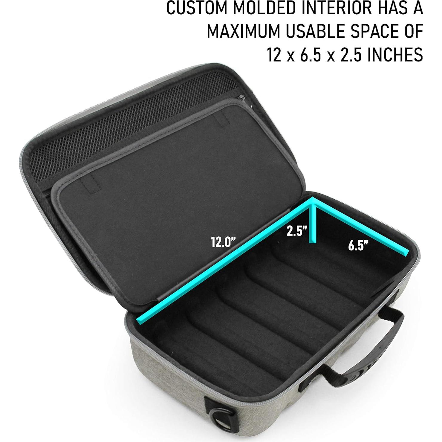 Funda de Viaje CASEMATIX para Tocadiscos Portátil Audio-Technica AT-SB727 - Gris