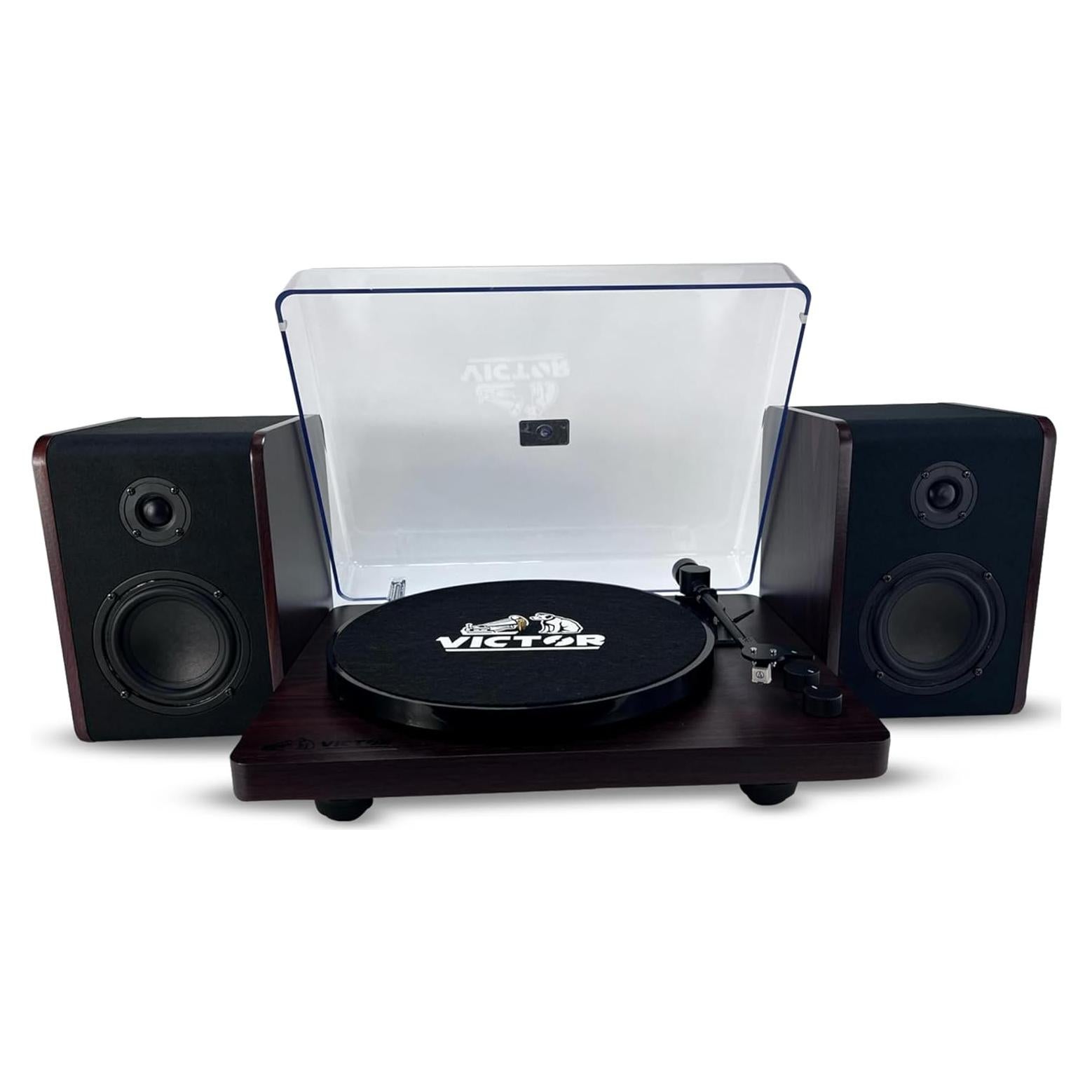 Tocadiscos Victor VWRP-1600 Bluetooth 3 Velocidades Madera