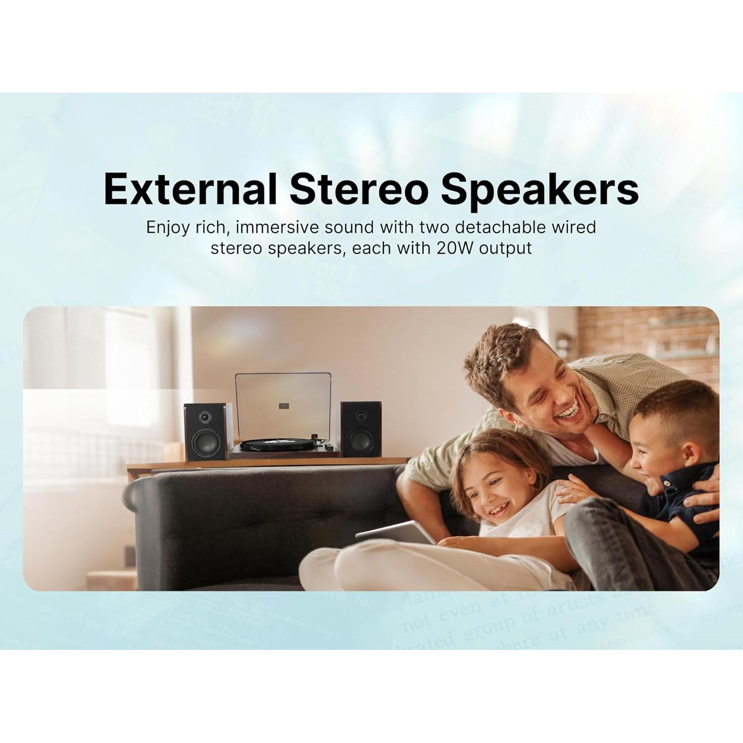 Tocadiscos Victor VWRP-1600 Bluetooth 3 Velocidades Madera