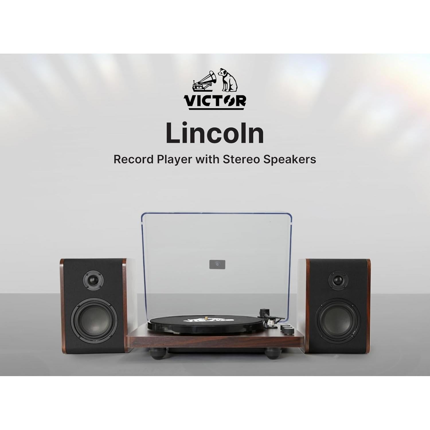 Tocadiscos Victor VWRP-1600 Bluetooth 3 Velocidades Madera