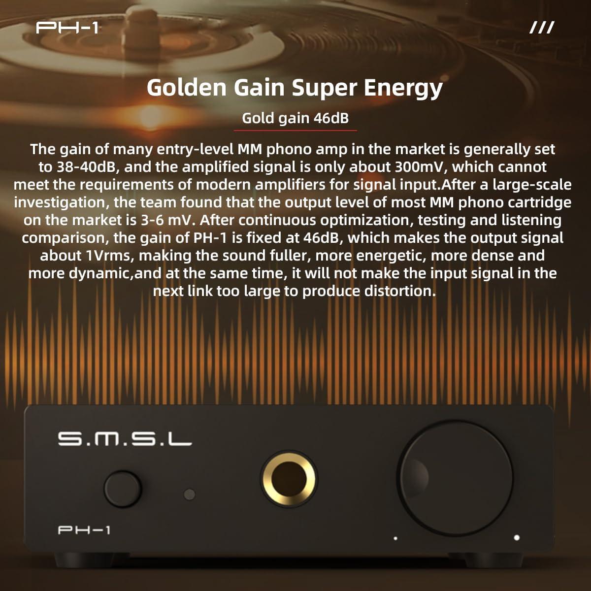 Amplificador de Phono S.M.S.L PH-1 para Tocadiscos MM