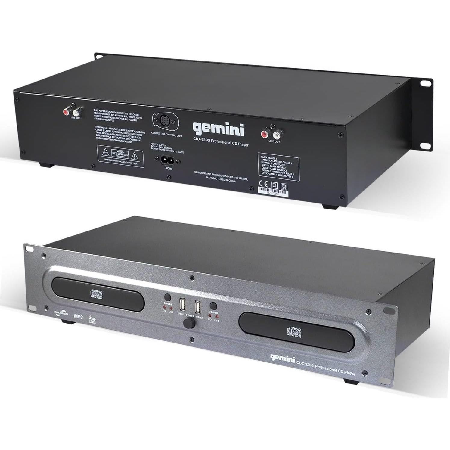 Reproductor de Medios DJ Gemini CDX-2250i Dual CD/USB 4.58kg