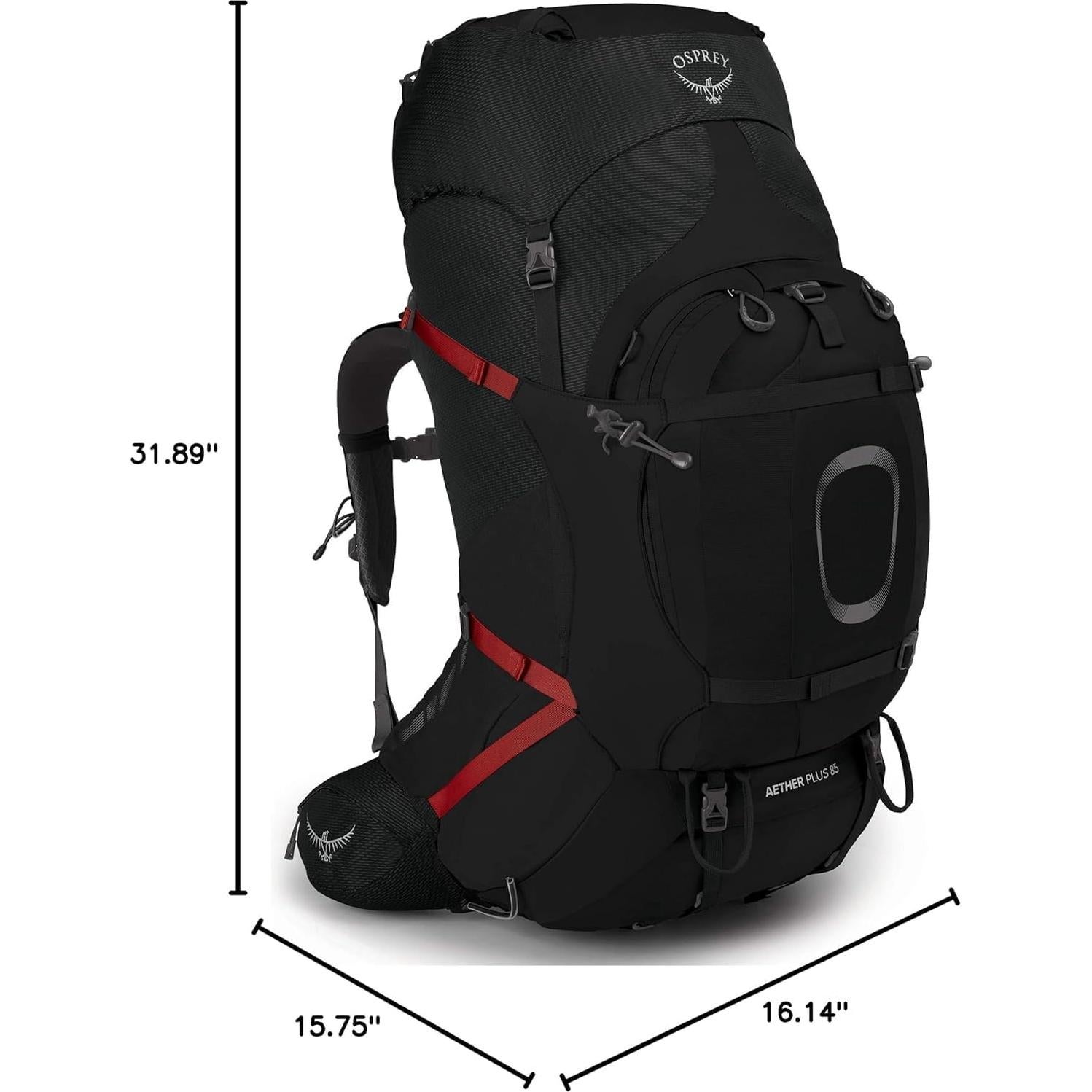 Mochila Osprey Aether Plus 85L Hombre Negro L/XL