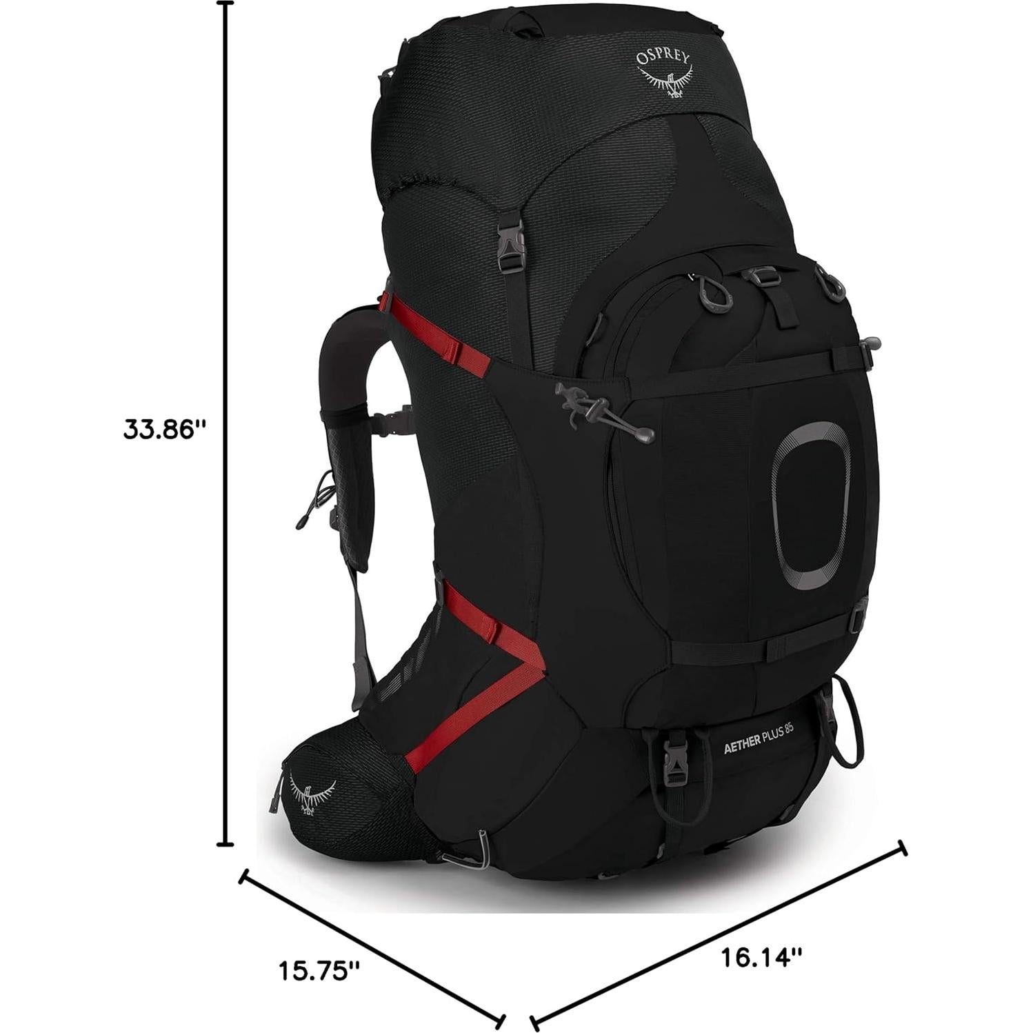 Mochila Osprey Aether Plus 85L Hombre Negro L/XL