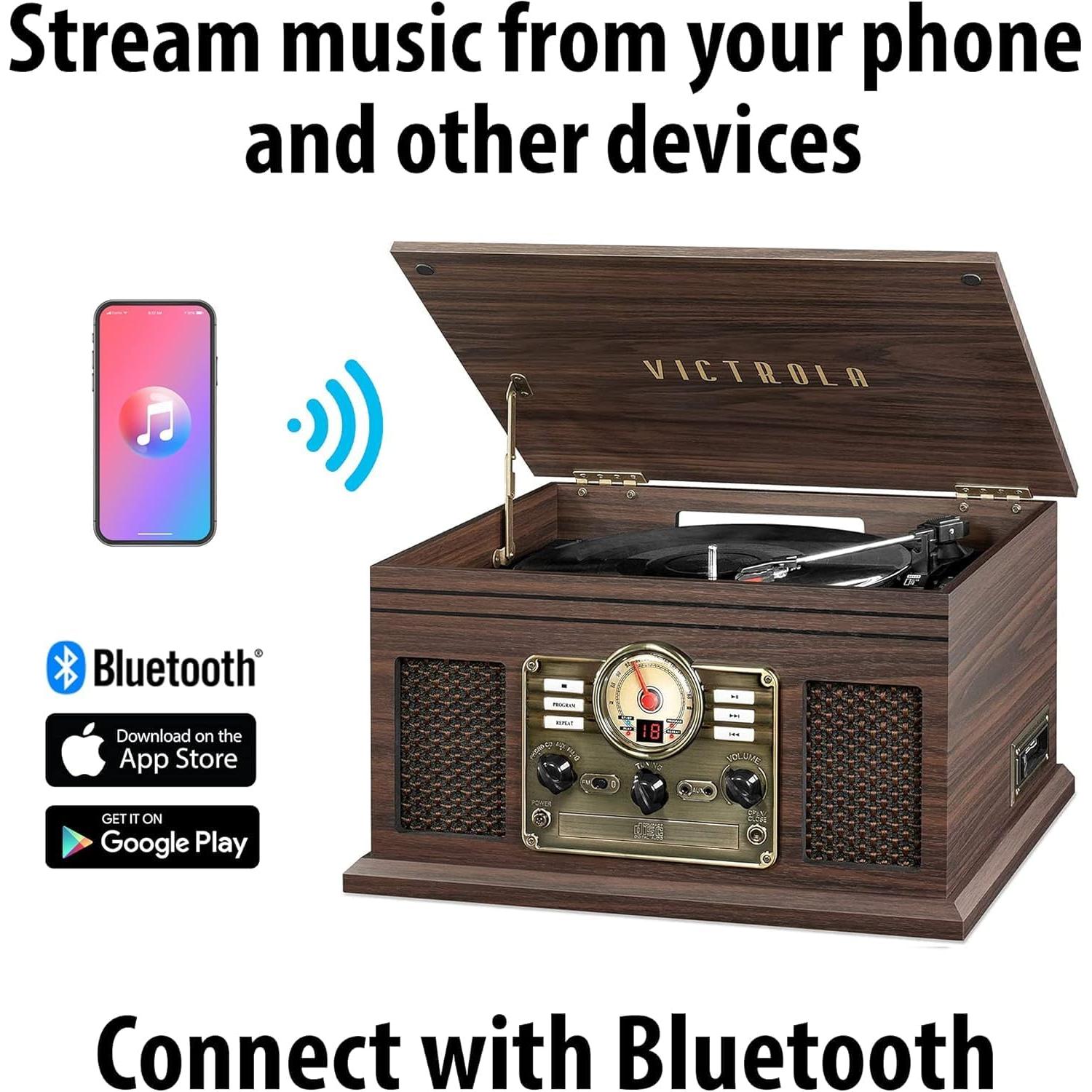 Tocadiscos Bluetooth Victrola VTA-205B-ESP 3 Velocidades 33/45/78 RPM
