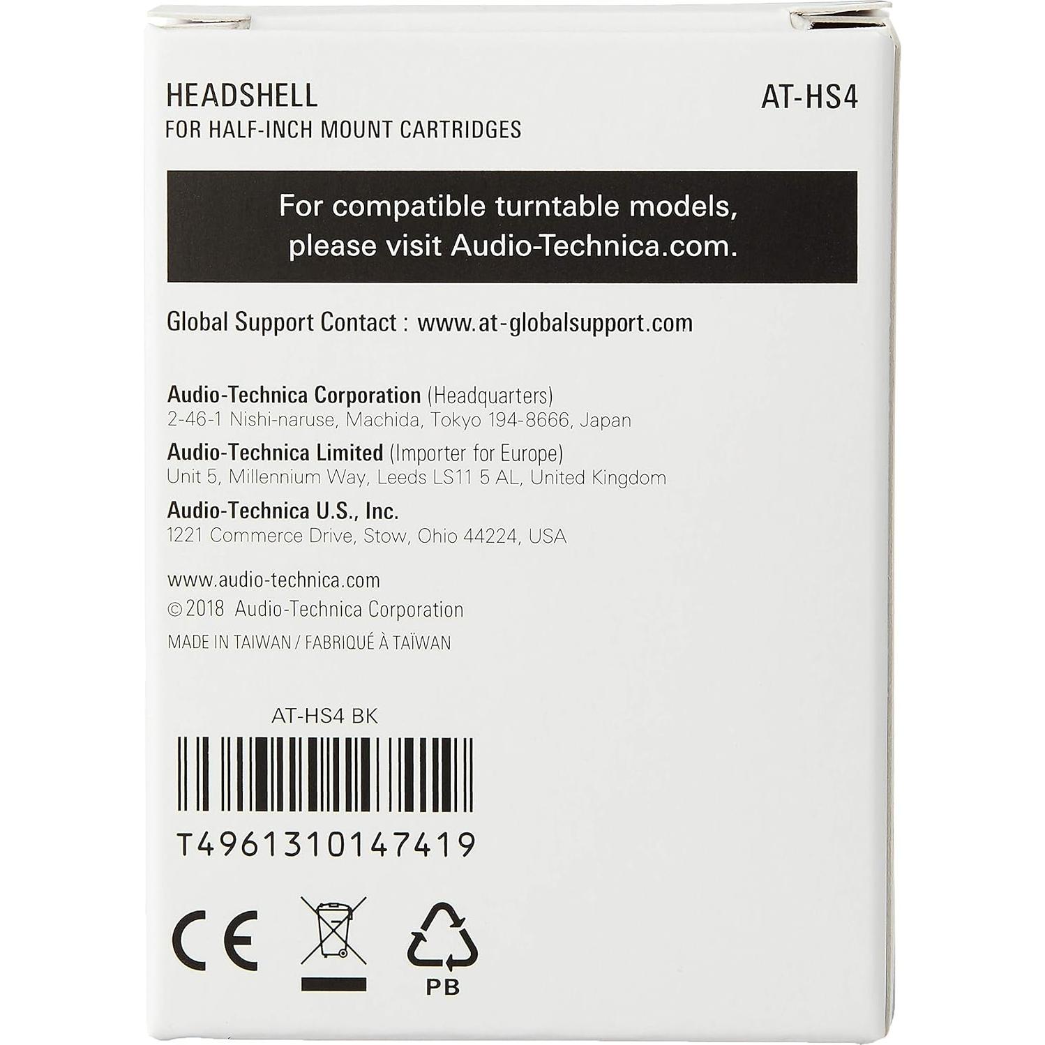 Cabezal Universal Audio-Technica AT-HS4BK para Tocadiscos