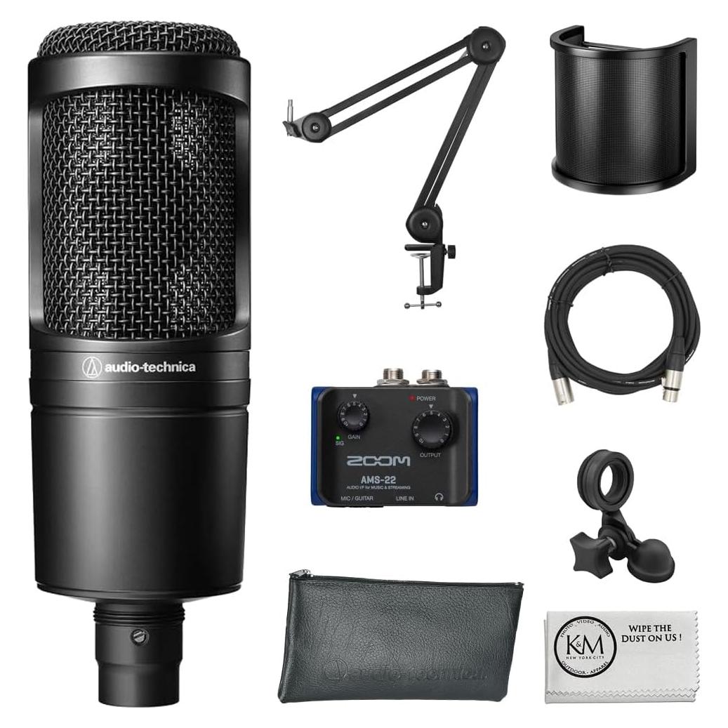 Paquete Micrófono Condensador Cardioide Audio-Technica AT2020