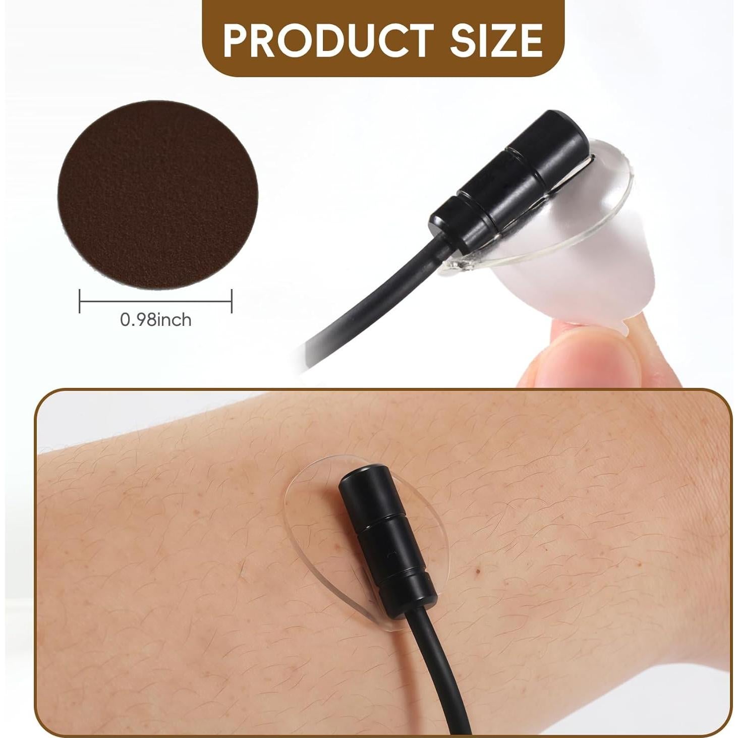 100 Círculos Adhesivos Suaves para Micrófonos Lavalier - 25mm