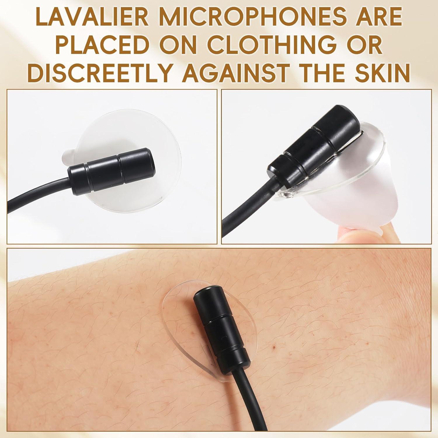 100 Círculos Adhesivos Suaves para Micrófonos Lavalier - 25mm