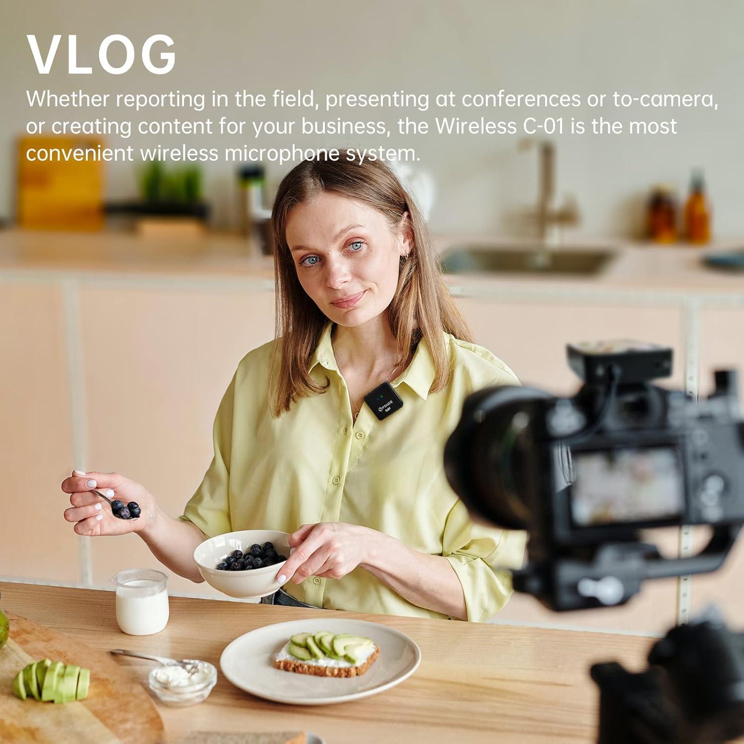 Micrófono Lavalier Inalámbrico FDUCE C01 UHF para Smartphone y Cámara