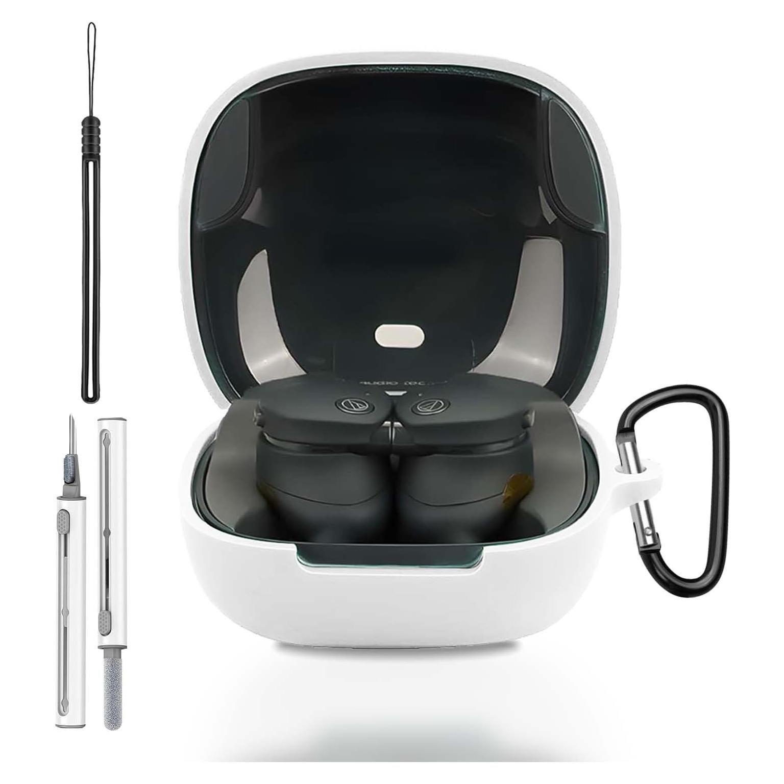 Funda de Silicona Protectora YAJOJO para Audio Technica ATH-CKS50TW2 Blanca