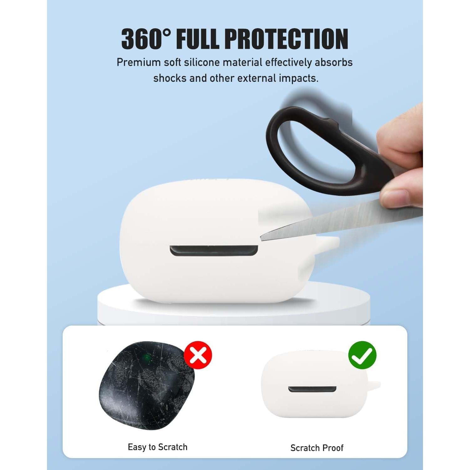 Funda de Silicona Protectora YAJOJO para Audio Technica ATH-CKS50TW2 Blanca