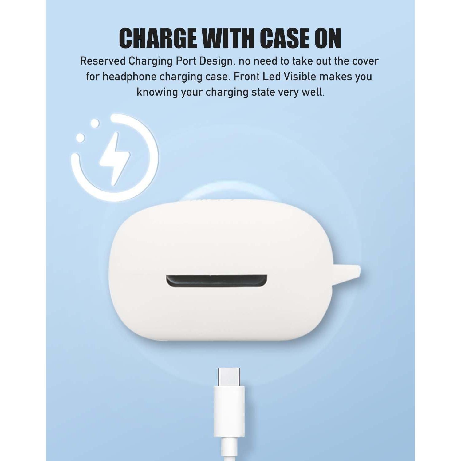 Funda de Silicona Protectora YAJOJO para Audio Technica ATH-CKS50TW2 Blanca