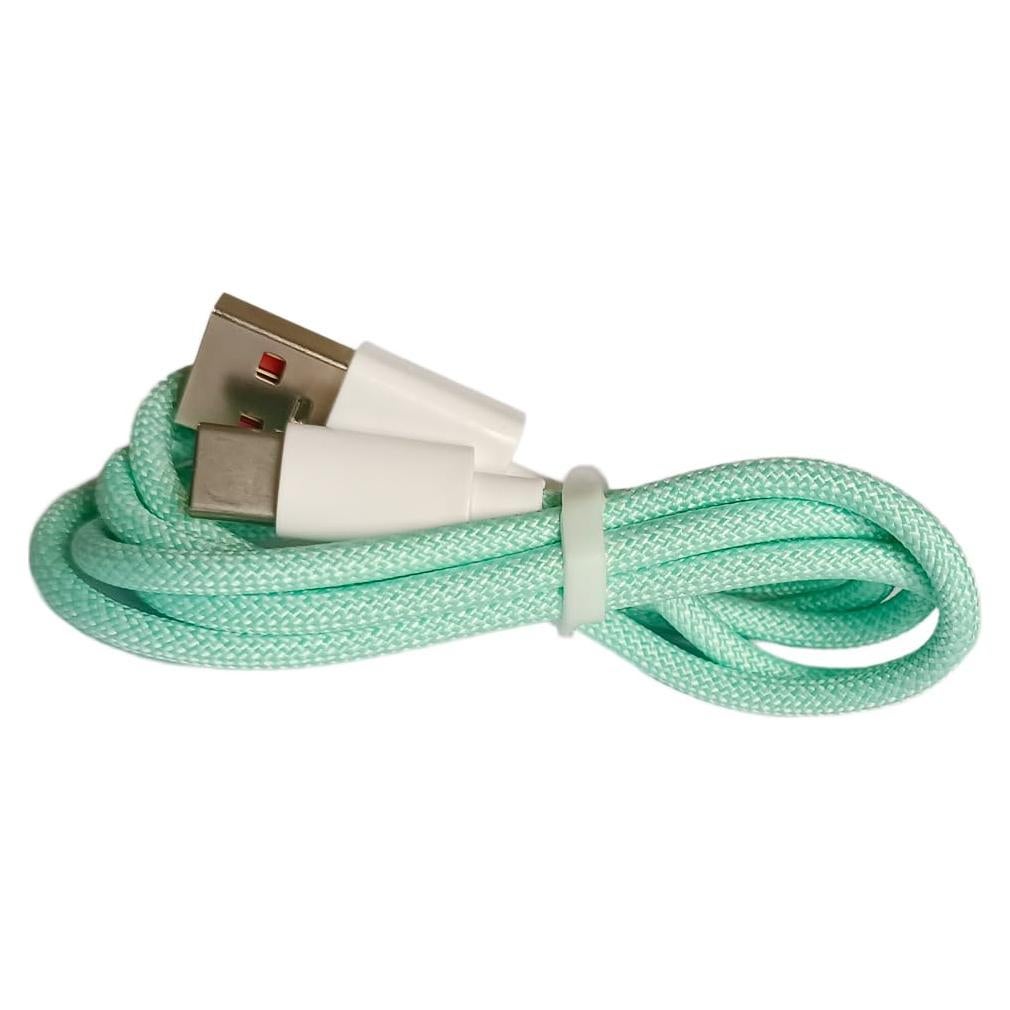 Cable USB Tipo-C a USB A Masculino 1m Trenzado Nylon Azul Claro