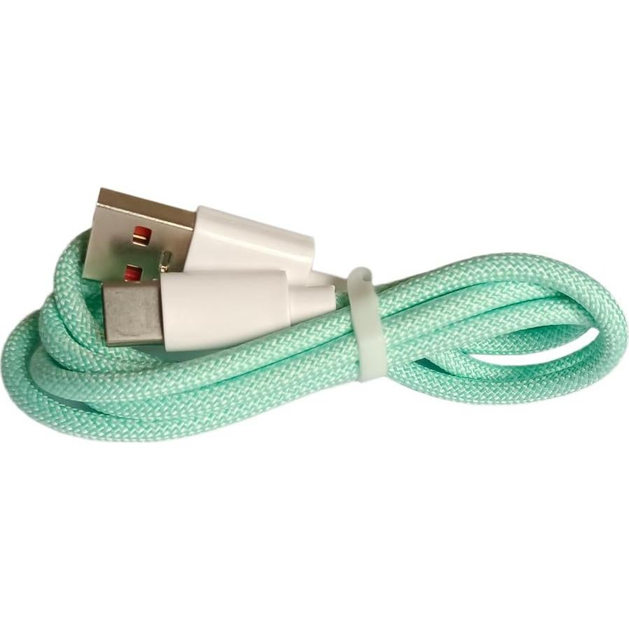 Cable USB Tipo-C a USB A Masculino 1m Trenzado Nylon Azul Claro