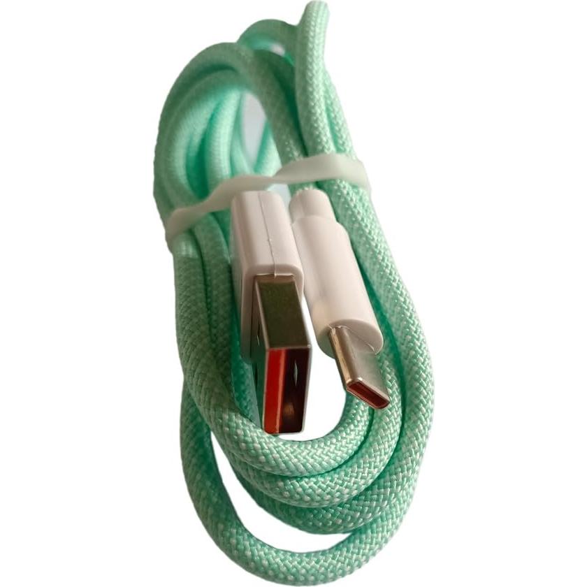 Cable USB Tipo-C a USB A Masculino 1m Trenzado Nylon Azul Claro