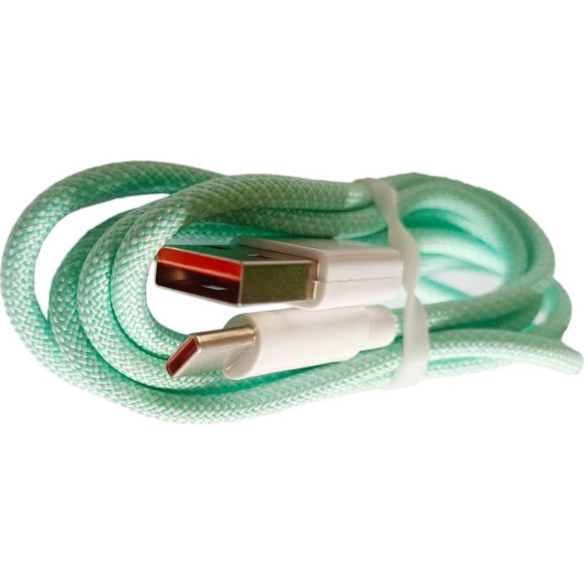 Cable USB Tipo-C a USB A Masculino 1m Trenzado Nylon Azul Claro