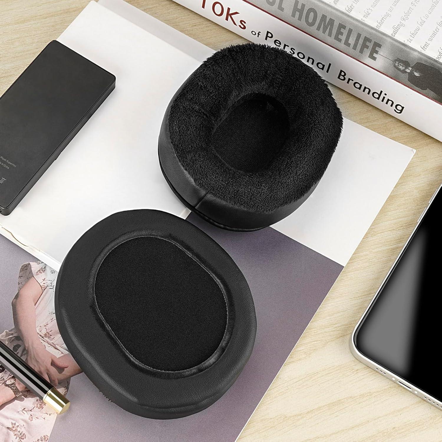 Almohadillas de Reemplazo Linkidea para Auriculares Audio-Technica M50X/M40X/M70X - Extra Gruesas Negro