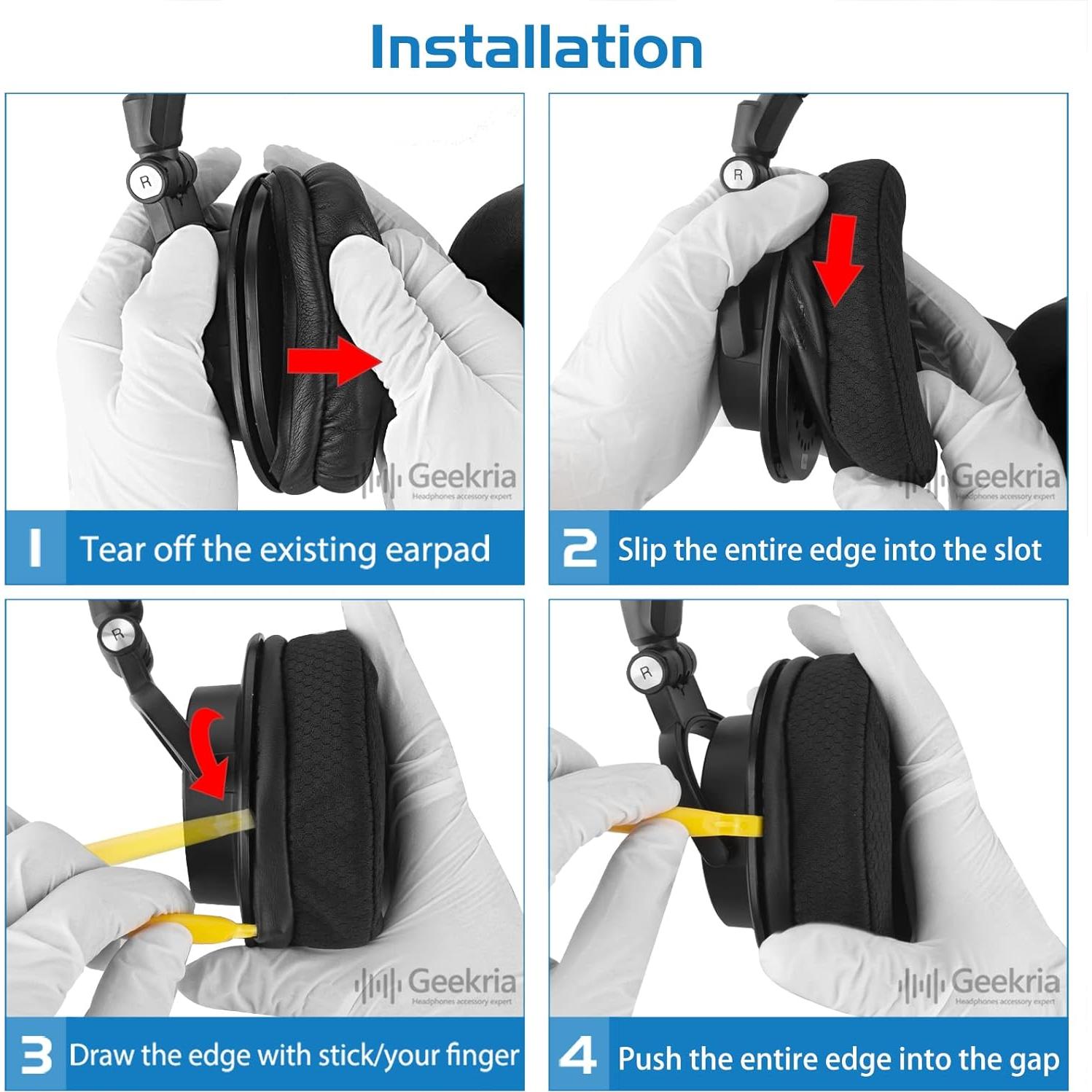 Almohadillas de Repuesto Geekria para Auriculares ATH M50X, M40X, M30X - 2 Unidades
