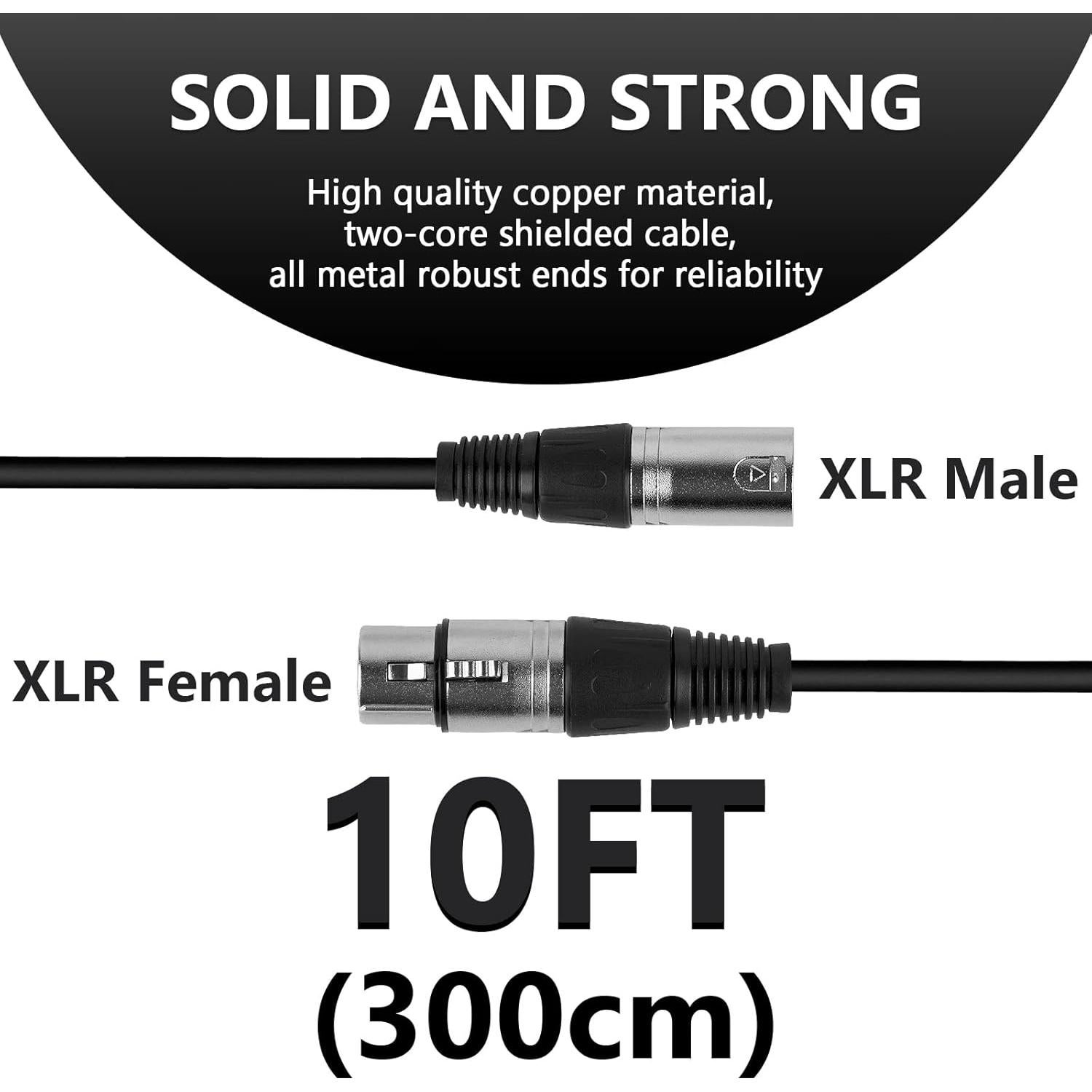 Cable de Micrófono XLR Macho a Hembra 3m GEEKRIA para Audio-Technica