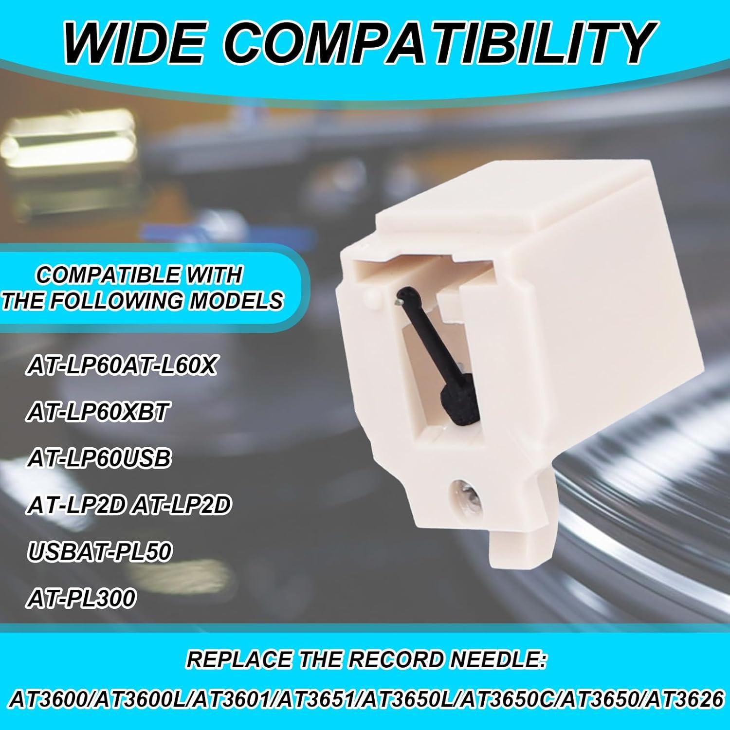 3 Piezas Repuesto Aguja y Cepillos para Tocadiscos Audio-Technica