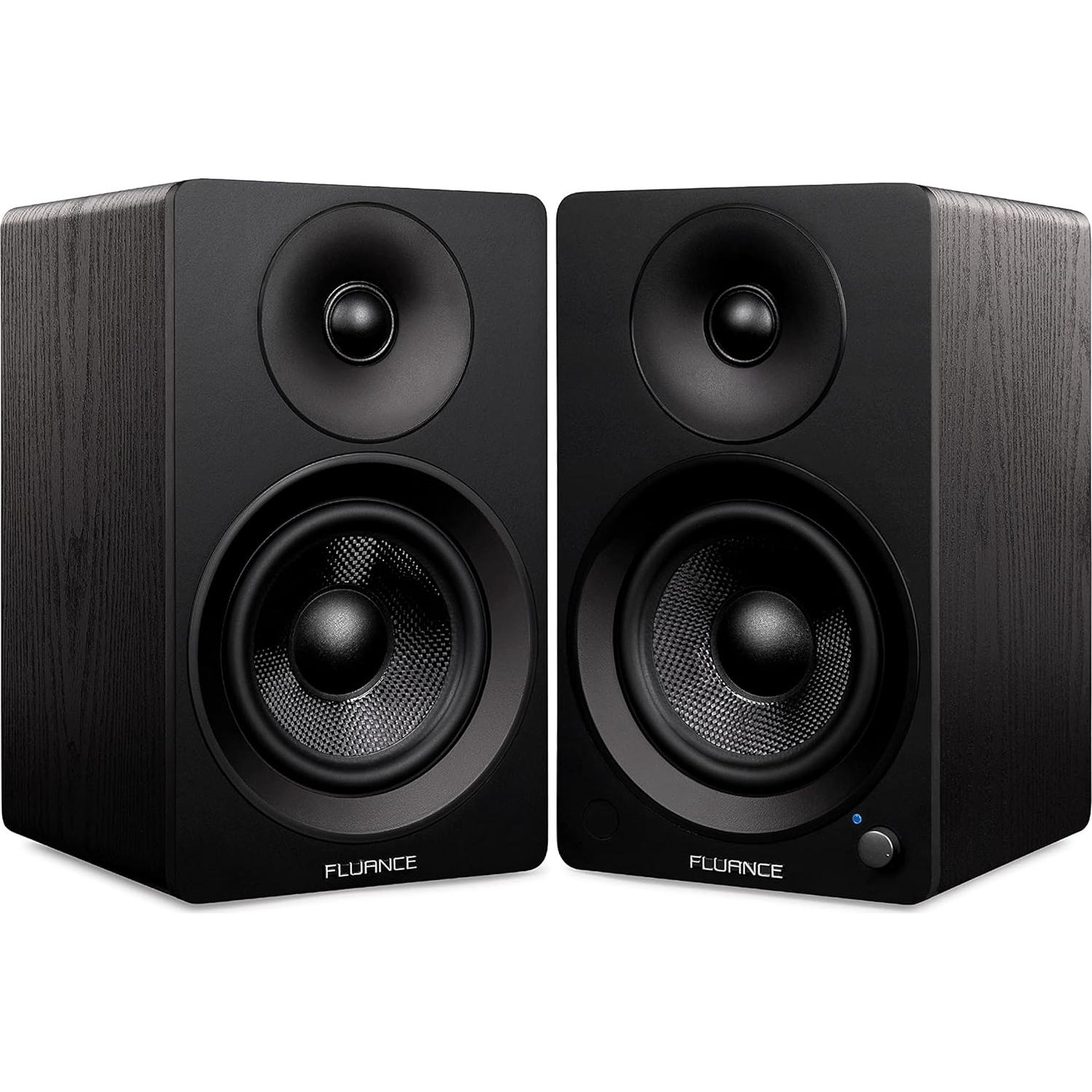 Fluance RT80 Classic High Fidelity Vinyl Turntable with Ai41 Powered 5" Stereo Bookshelf Speakers, Diamond Stylus, Belt Drive, Built-in Preamp, 90W Class D Amplifier, Bluetooth