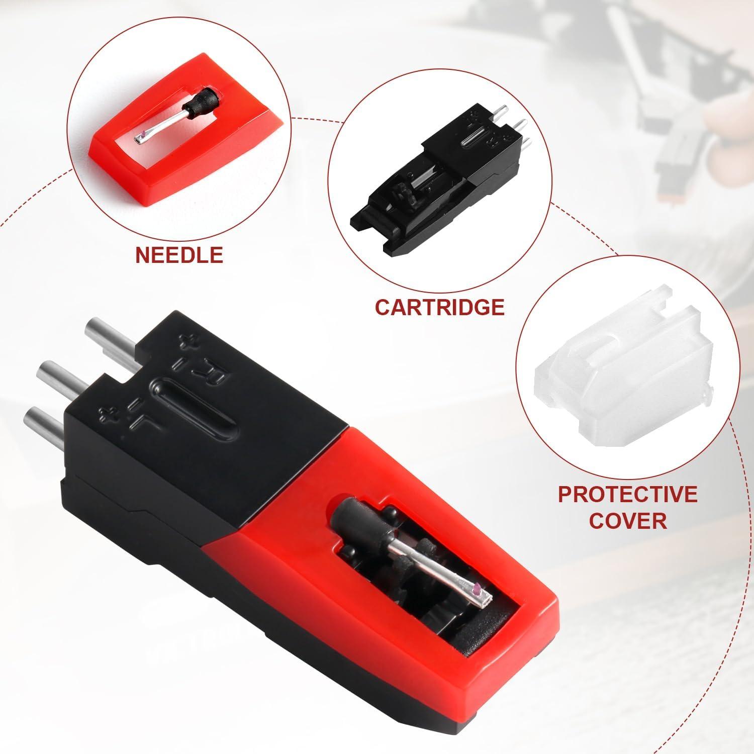 4 Cartuchos Universales para Tocadiscos Aguja Reemplazo ABS