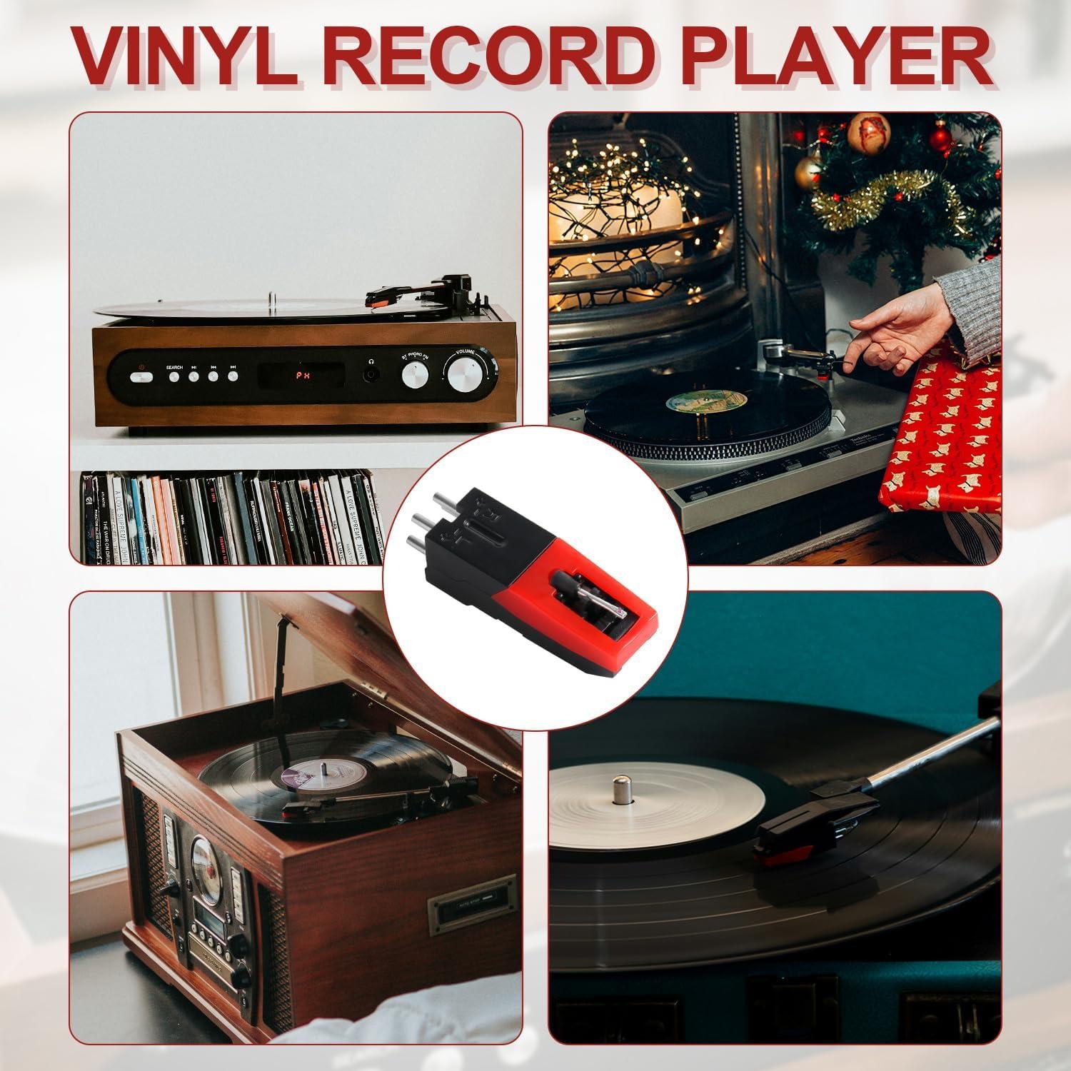 4 Cartuchos Universales para Tocadiscos Aguja Reemplazo ABS