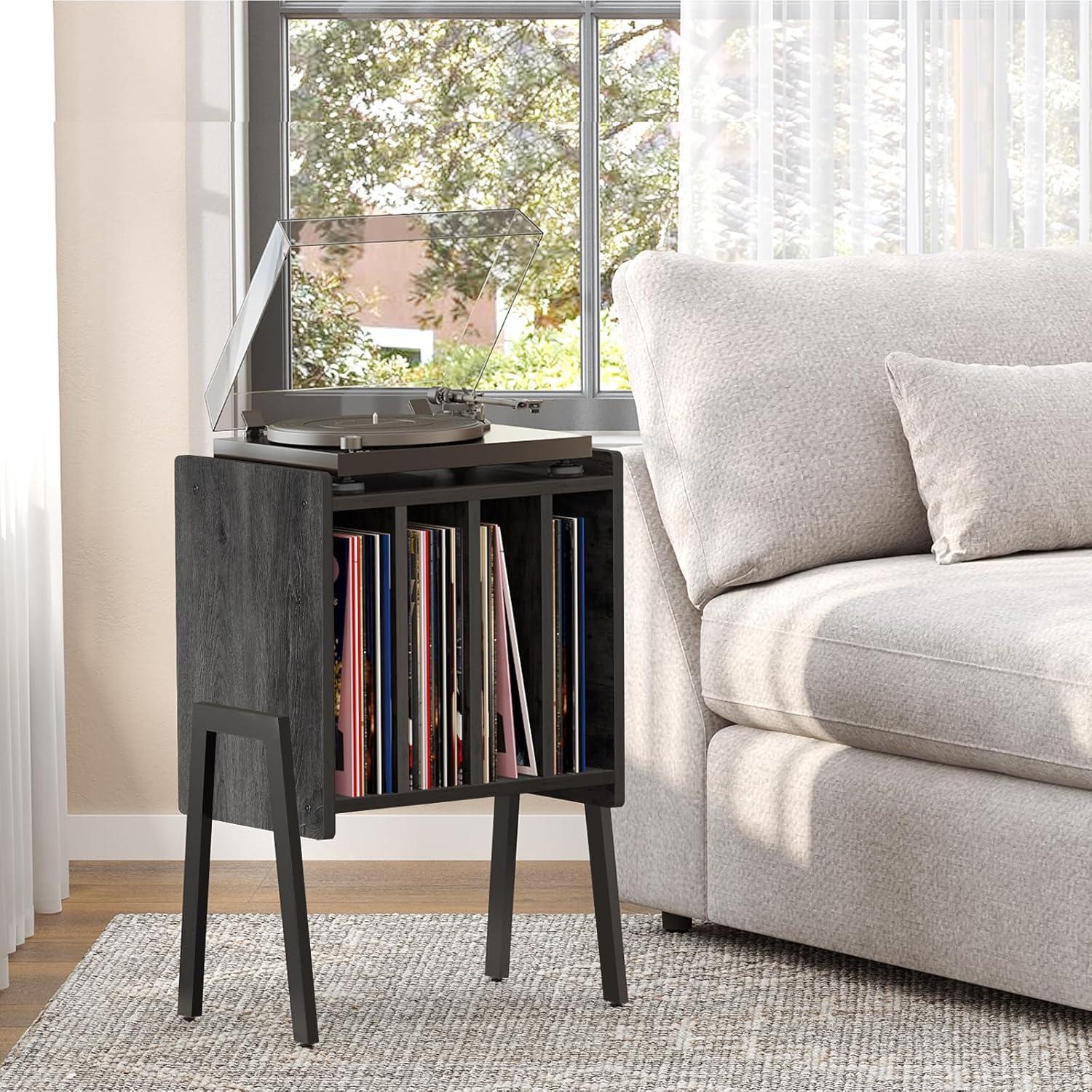 Mesa Lateral TUTOTAK TB01 Gris Carbón con Almacenamiento