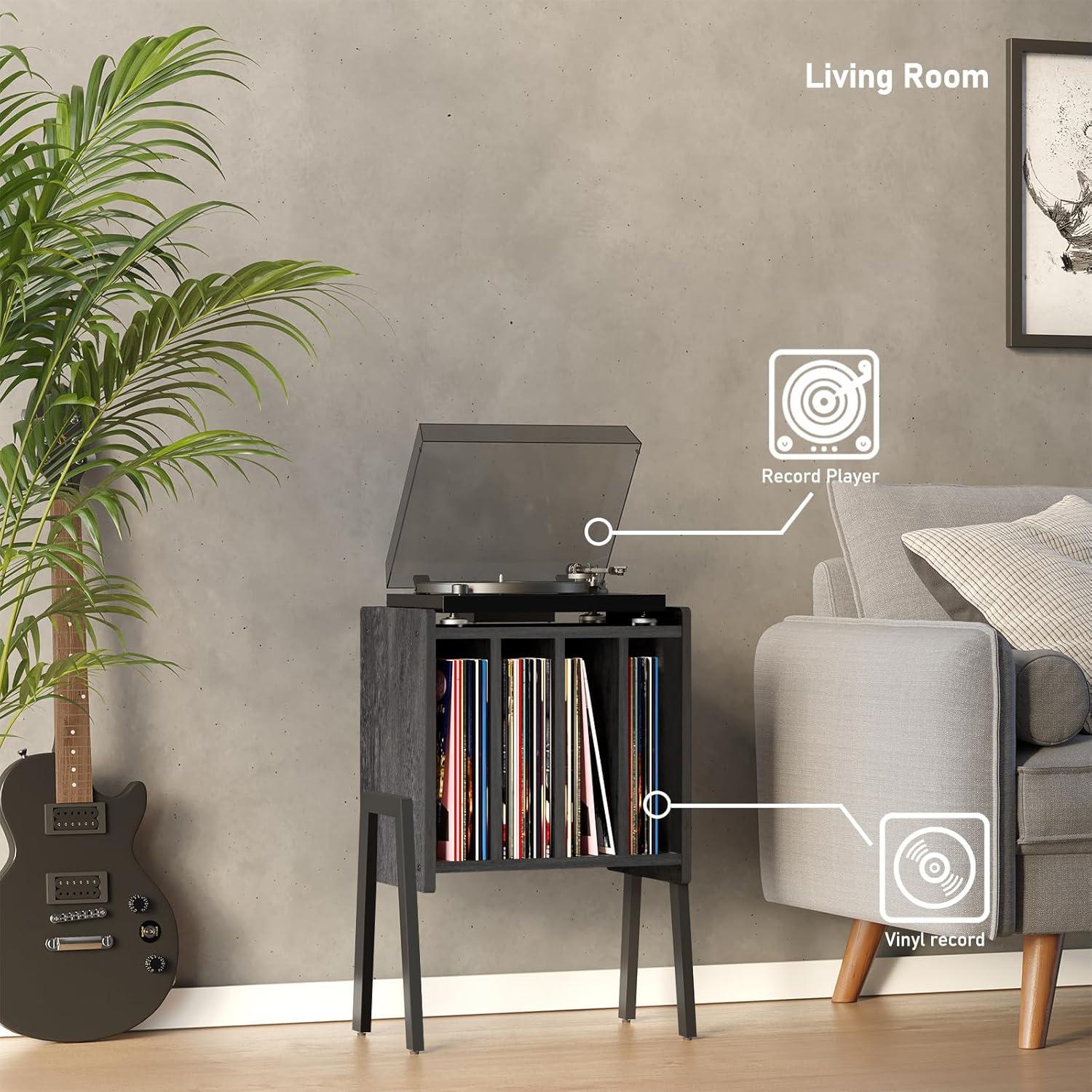 Mesa Lateral TUTOTAK TB01 Gris Carbón con Almacenamiento