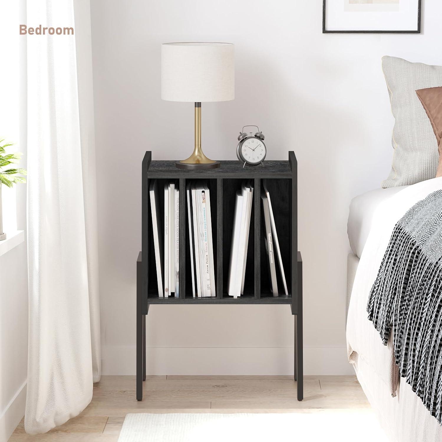 Mesa Lateral TUTOTAK TB01 Gris Carbón con Almacenamiento