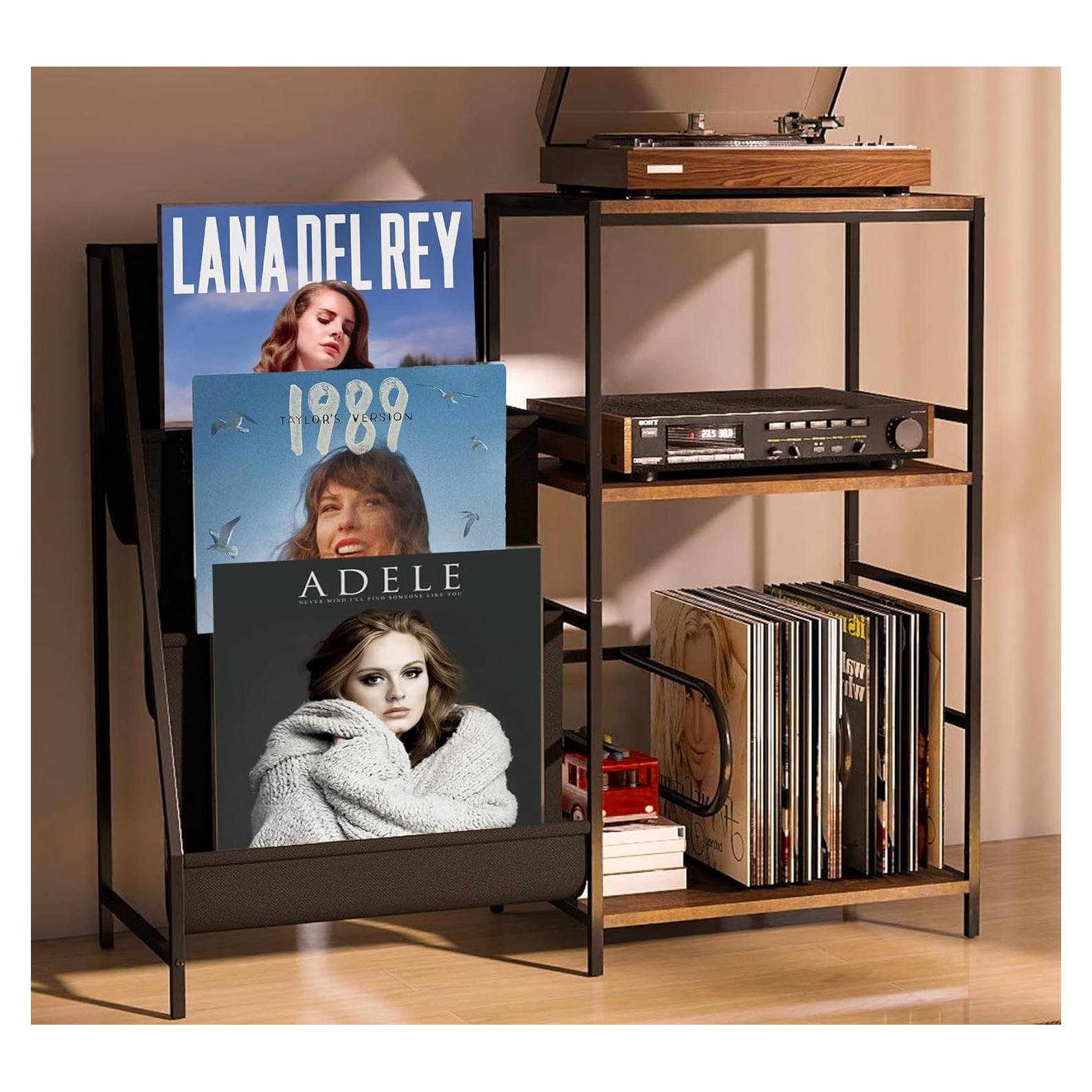 Soporte para Tocadiscos Arbcoler con Almacenamiento para 300 Vinilos